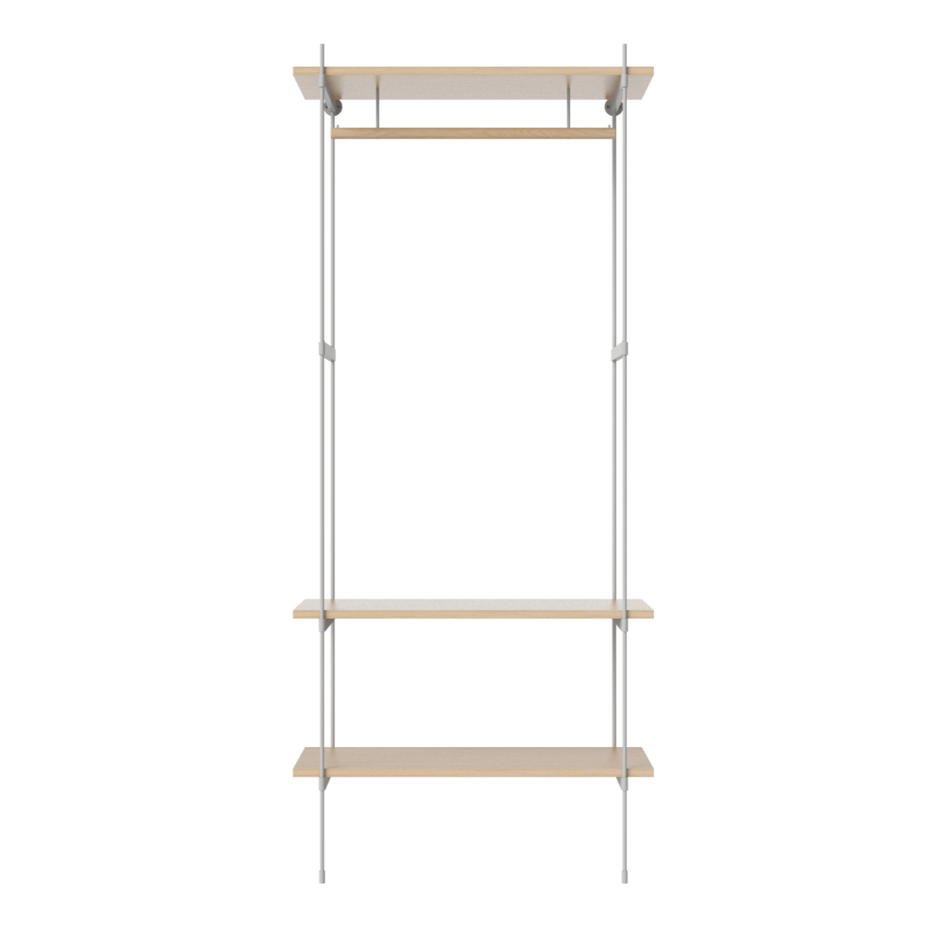 Wandrek met kledinghanger ROD gebleekt eikenfineer met stalen frame