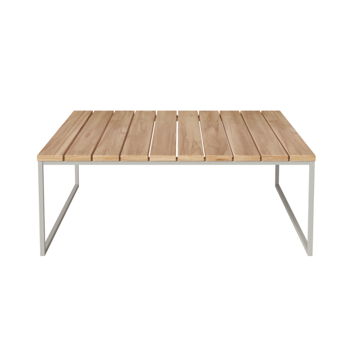 Buiten koffie tafel COMO met houten blad en grijze basis