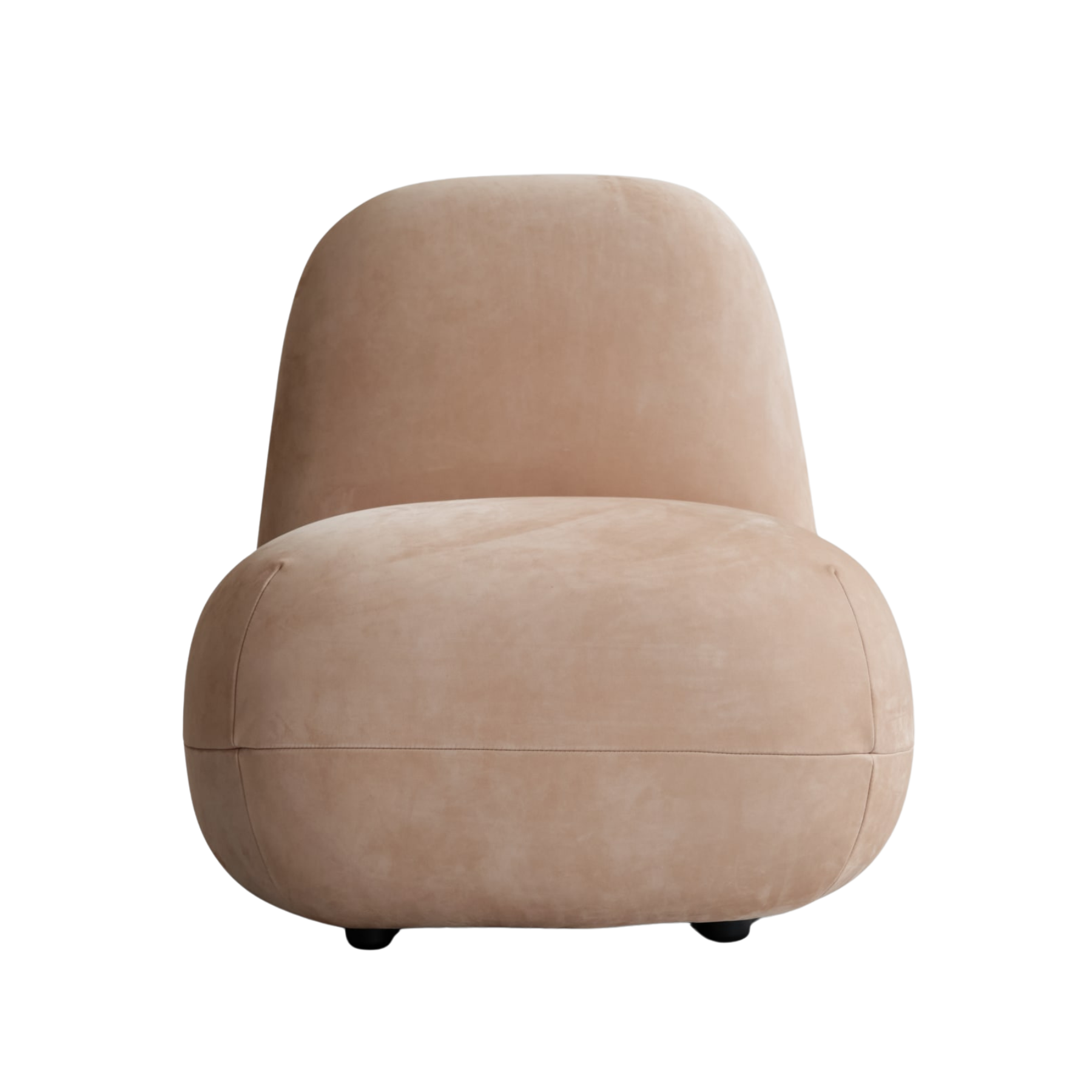 TOE FLAT Sessel ohne Armlehnen beiges Nubukleder