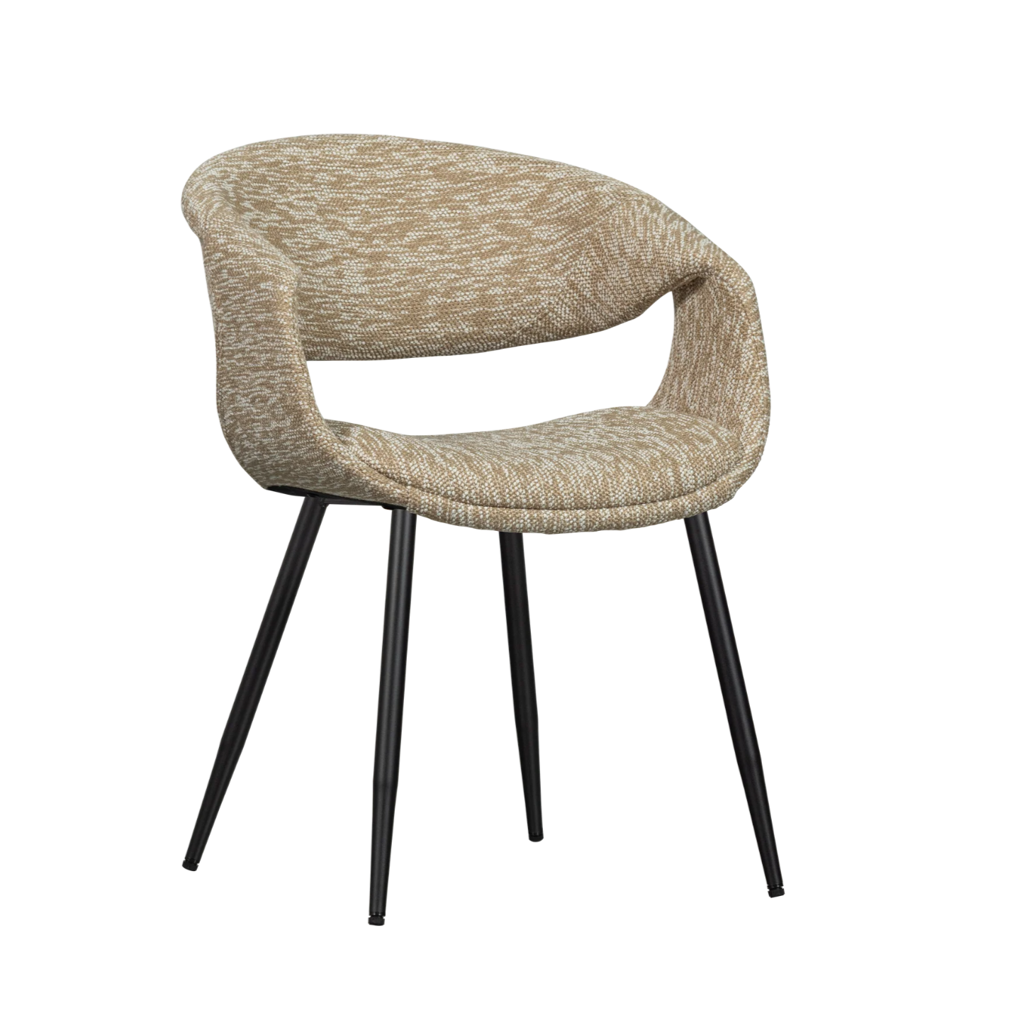 Beige YOSSI fauteuil met zwarte metalen basis