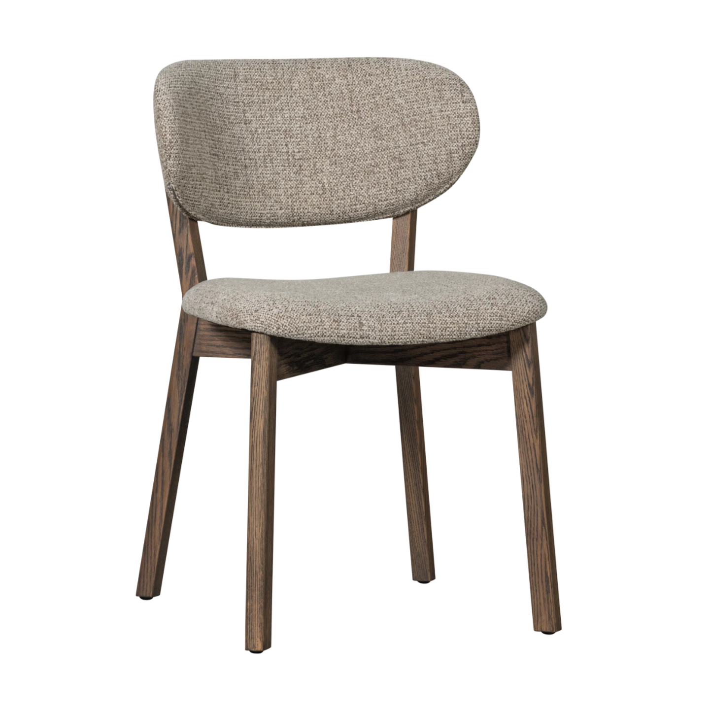 Stuhl UDAR grau-braun mit dunkelbraunem Holzgestell