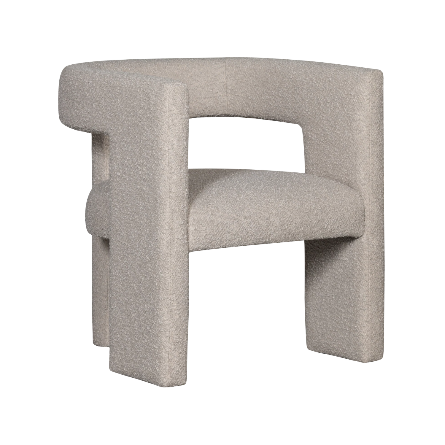 Fauteuil TIWA beige bouclé
