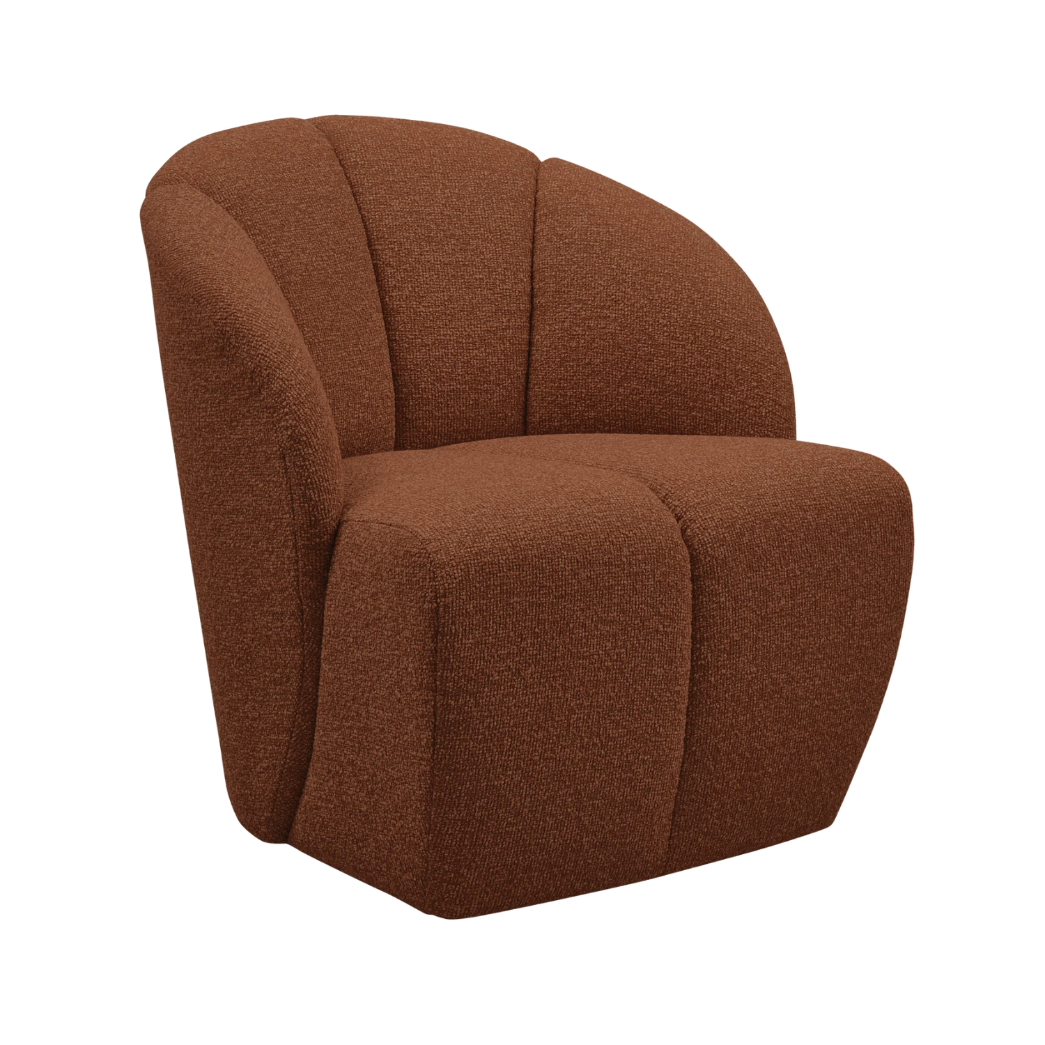 MOJO brown bouclé swivel armchair