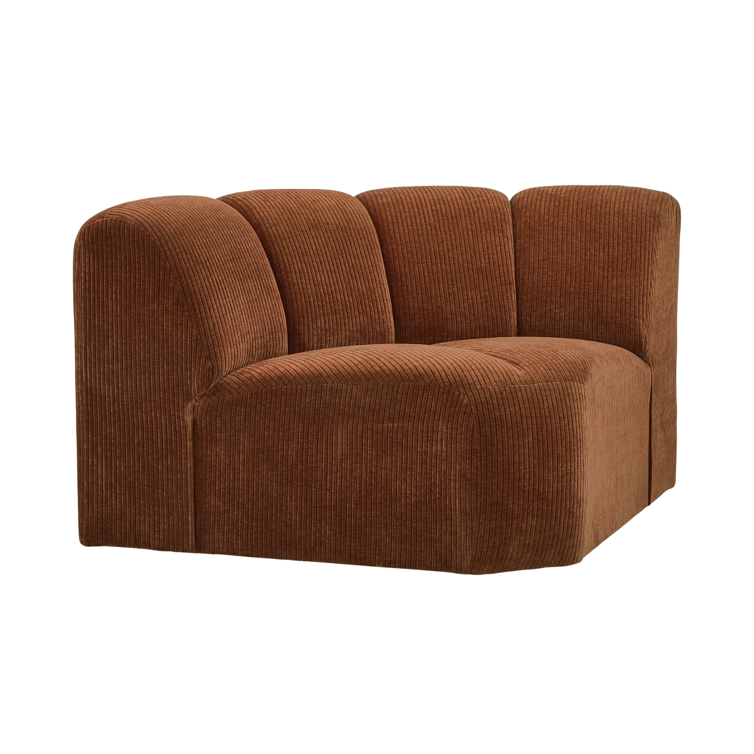 Sofa modułowa MOJO - element narożny rdzawy brązowy sztruks – Woood