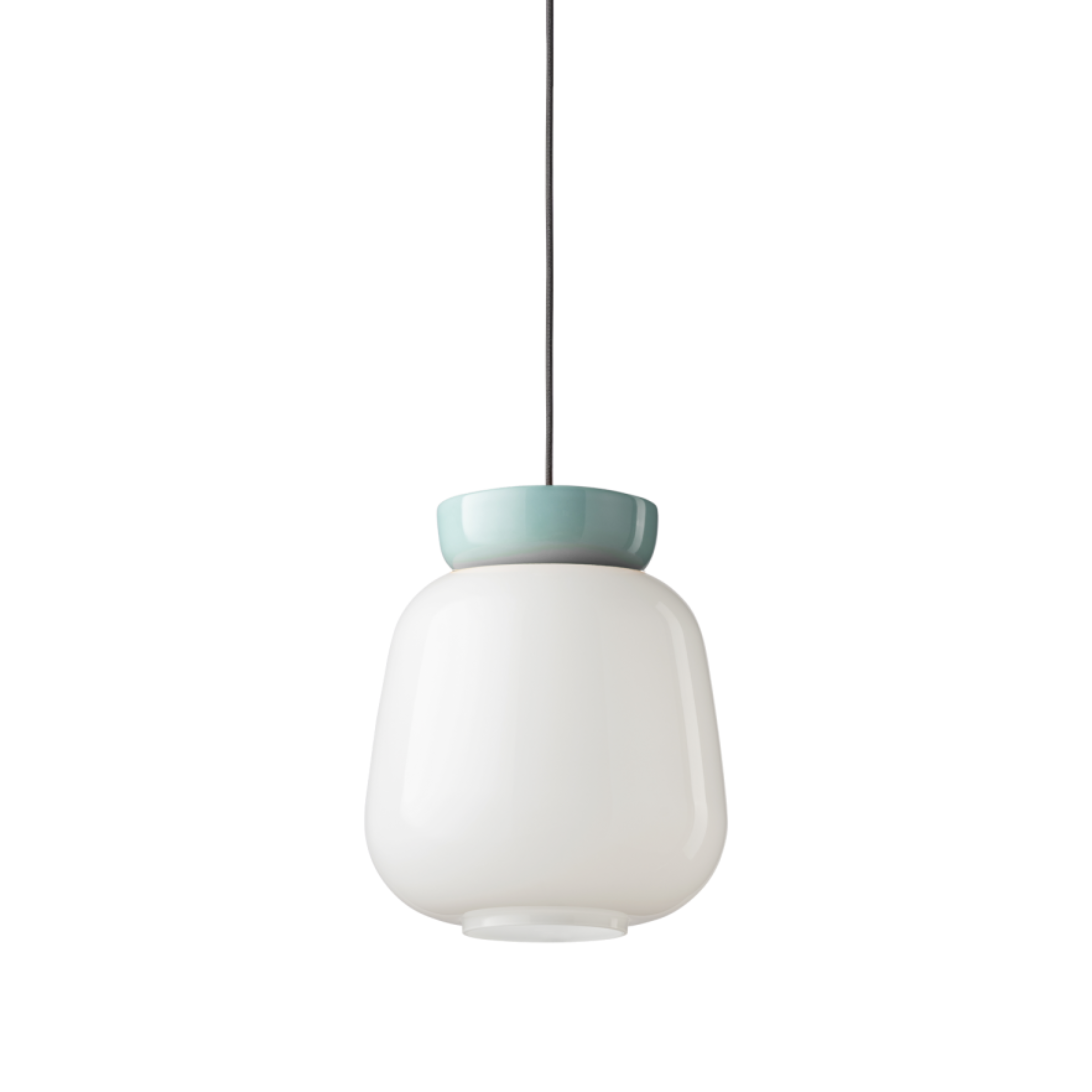 CORCOVADO ceramic pendant lamp in milky with blue accents