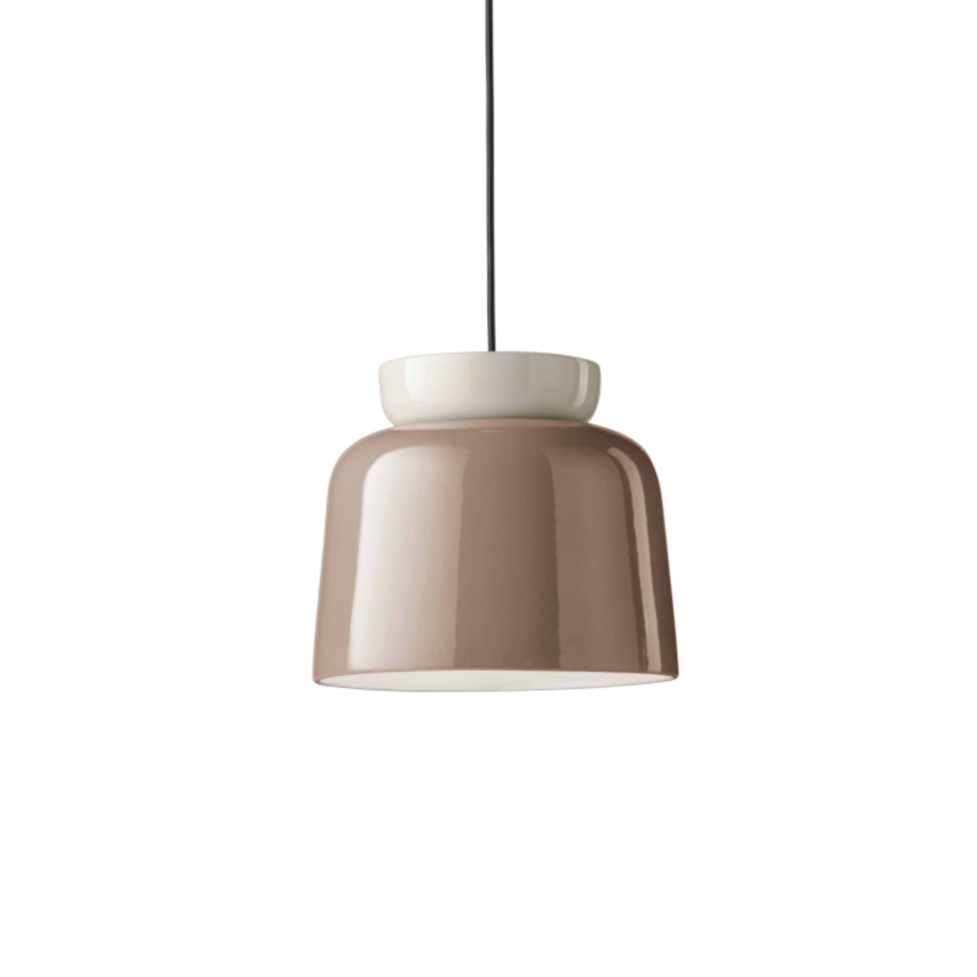 Hanglamp van keramiek CORCOVADO mokka met beige