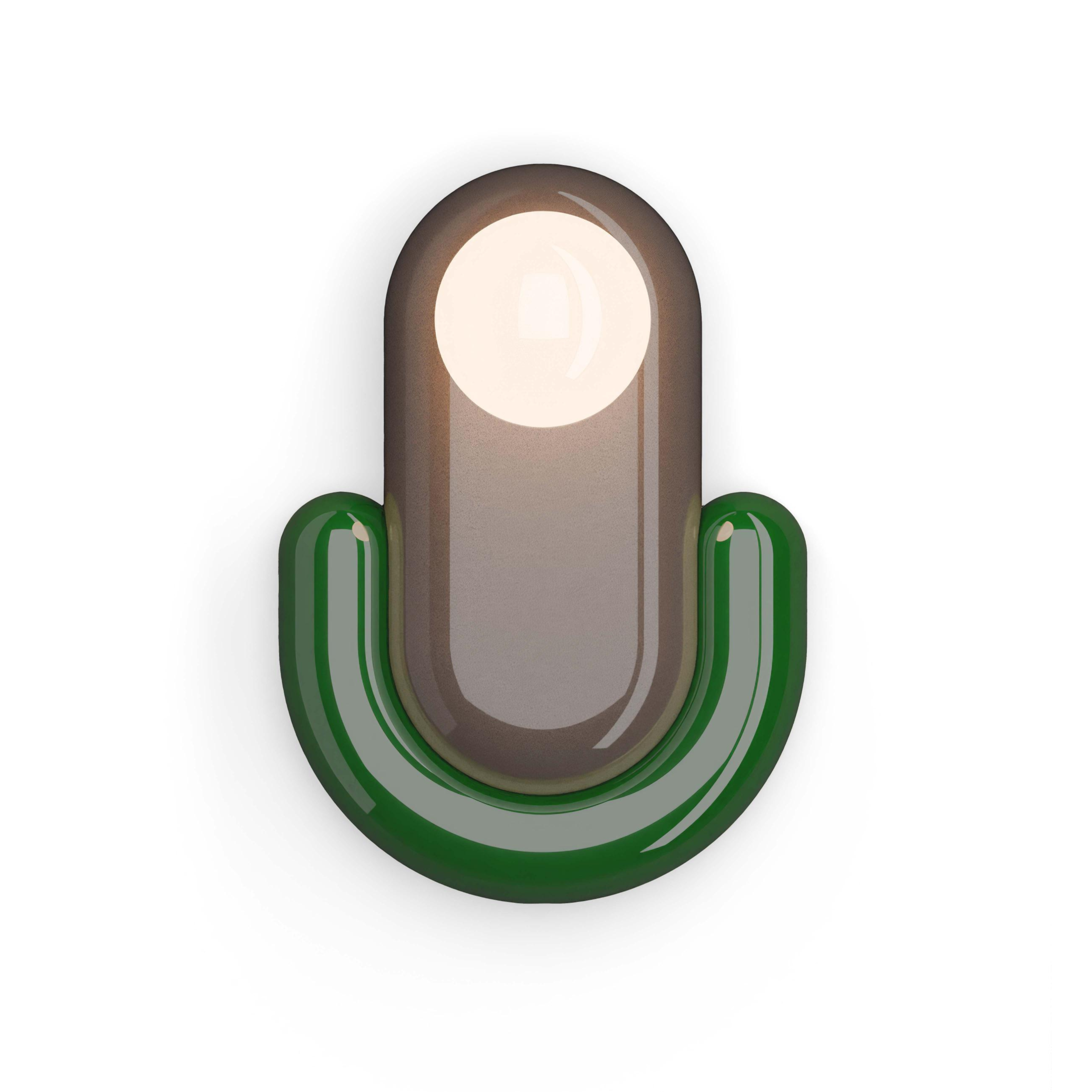 ECLAIR ceramic wall lamp in mocha with green