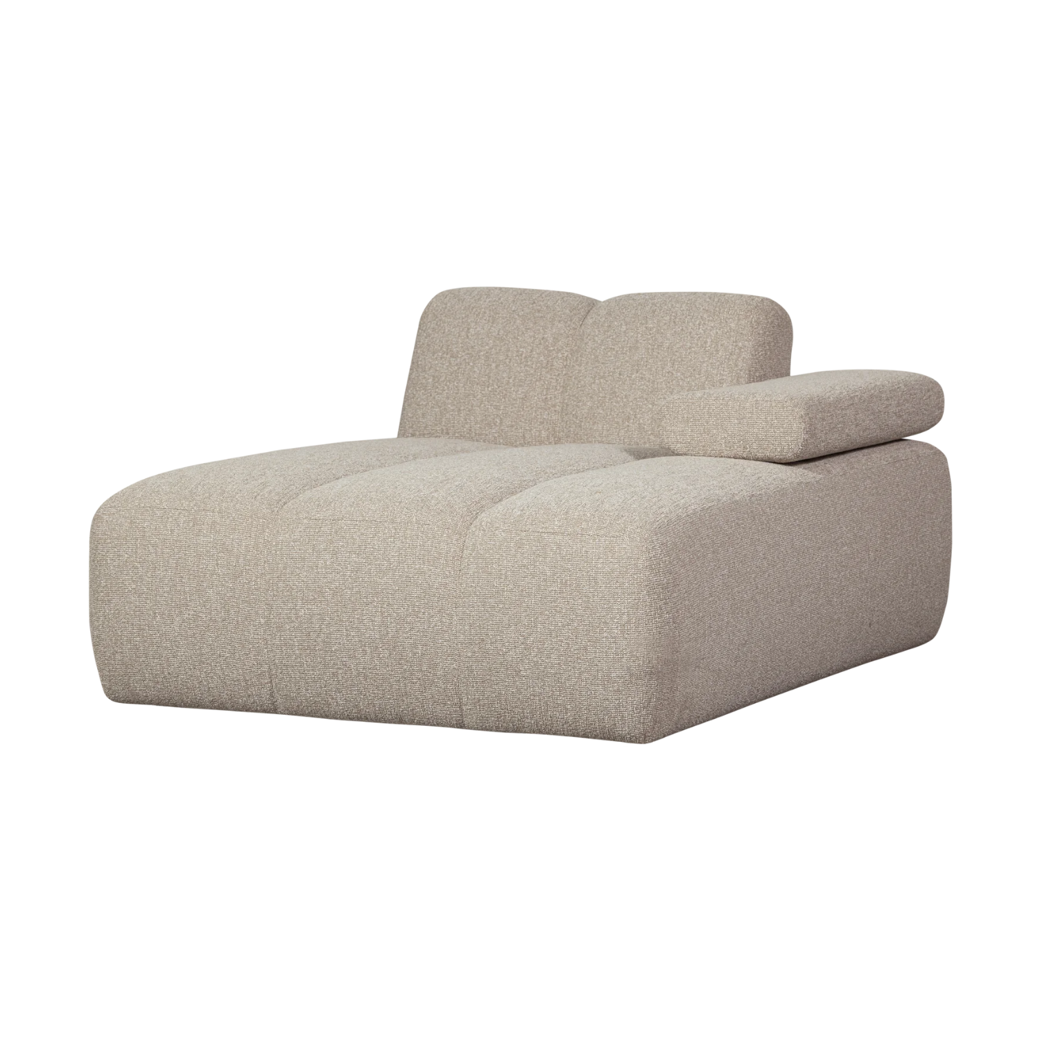 Sofa modułowa MOJO - szezlong prawostronny beżowy melanż bouclé – Woood