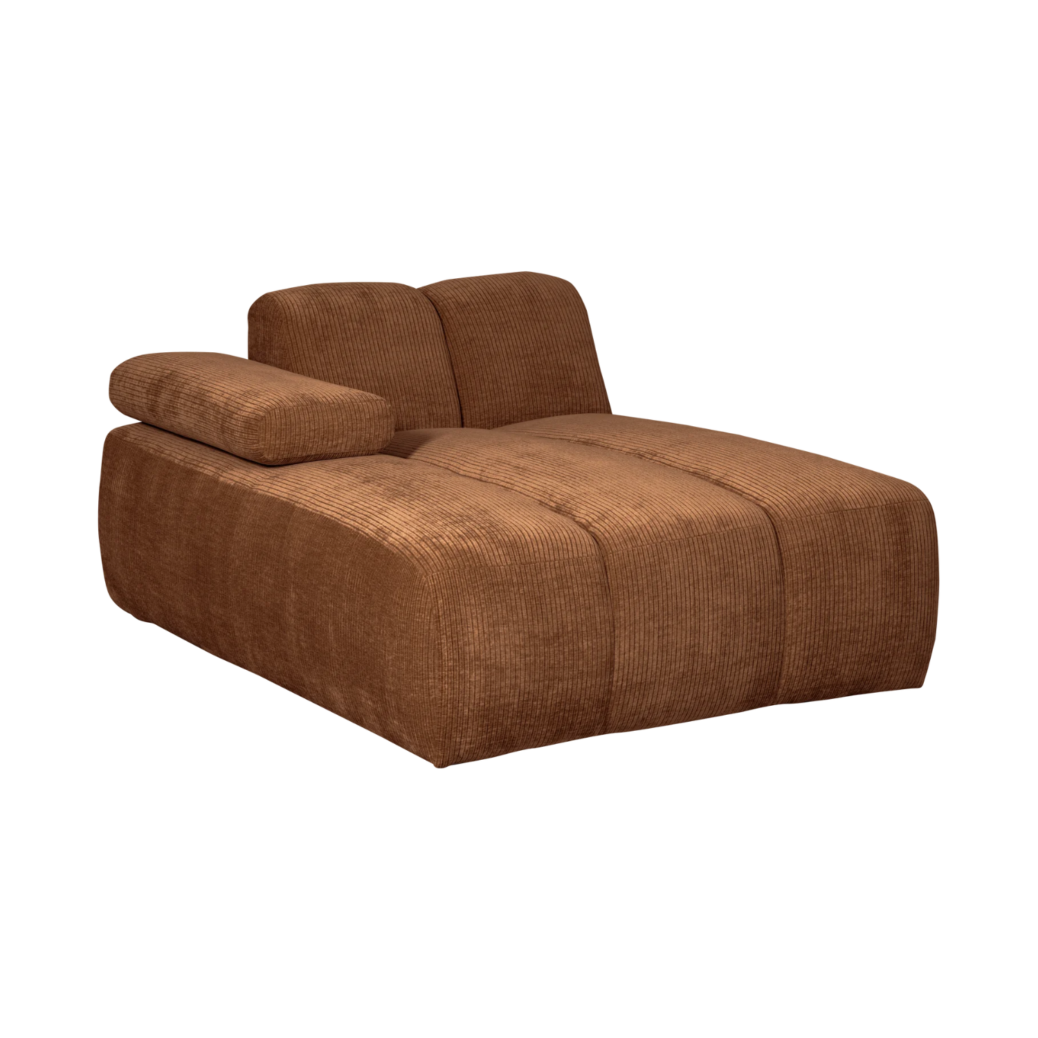 Sofa modułowa MOJO - szezlong lewostronny rdzawy brązowy sztruks – Woood