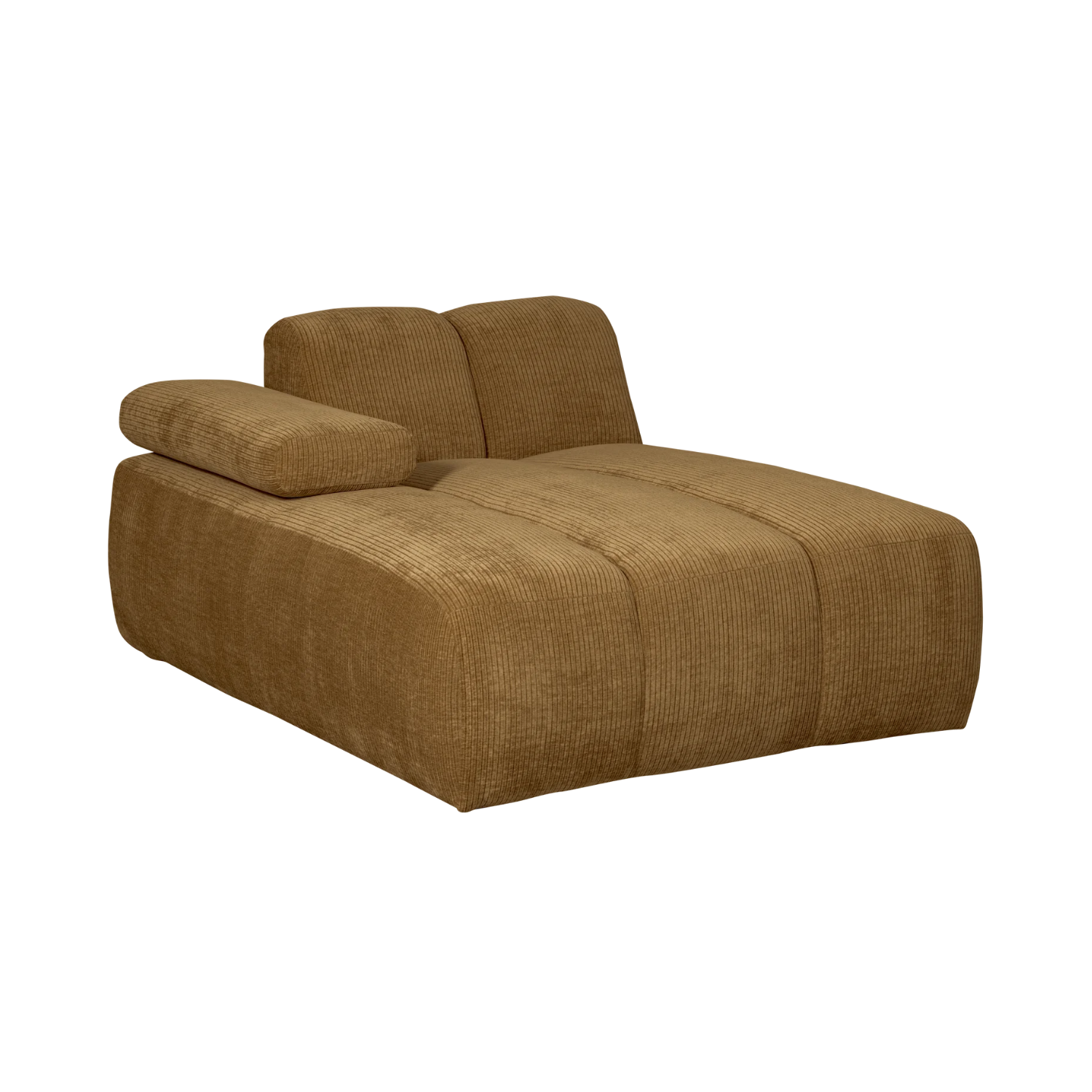 Modulaire bank MOJO - linker chaise longue donker honingkleurig ribfluweel