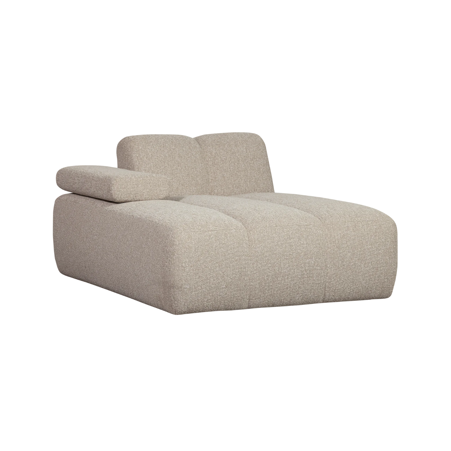Modulares Sofa MOJO - linksseitiger beiger Melange Bouclé-Sessel