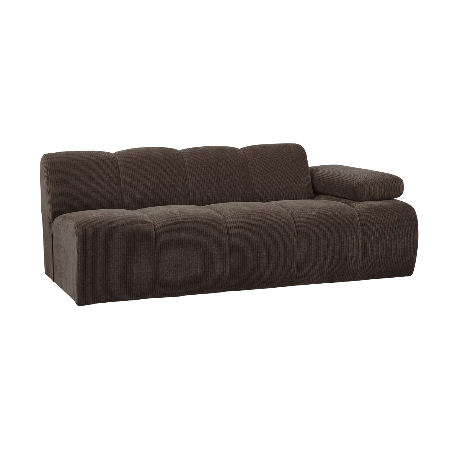 Modulares Sofa MOJO - 2-sitziges Element rechtsseitig dunkelbraun Cord