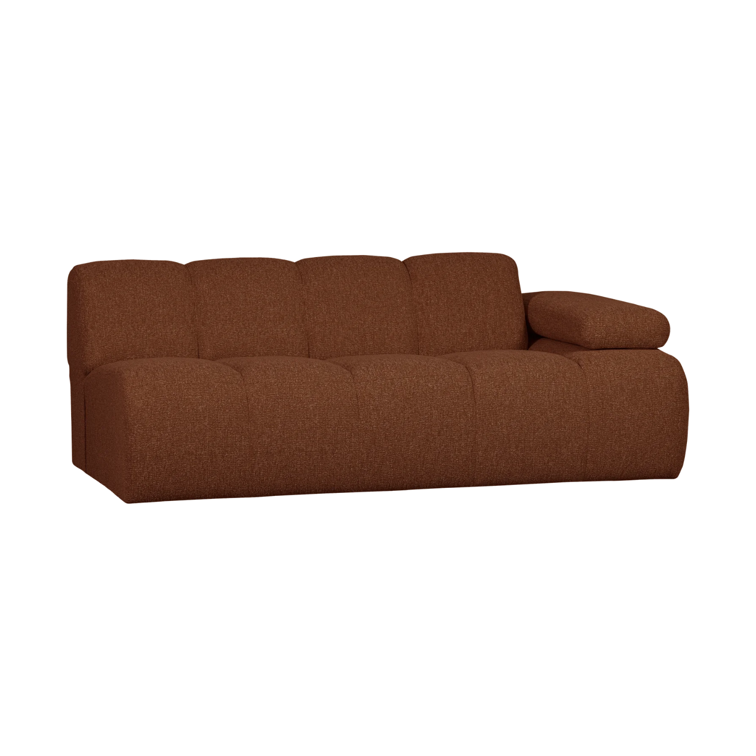 Sofa modułowa MOJO - element 2-osobowy prawostronny rdzawy brązowy bouclé – Woood