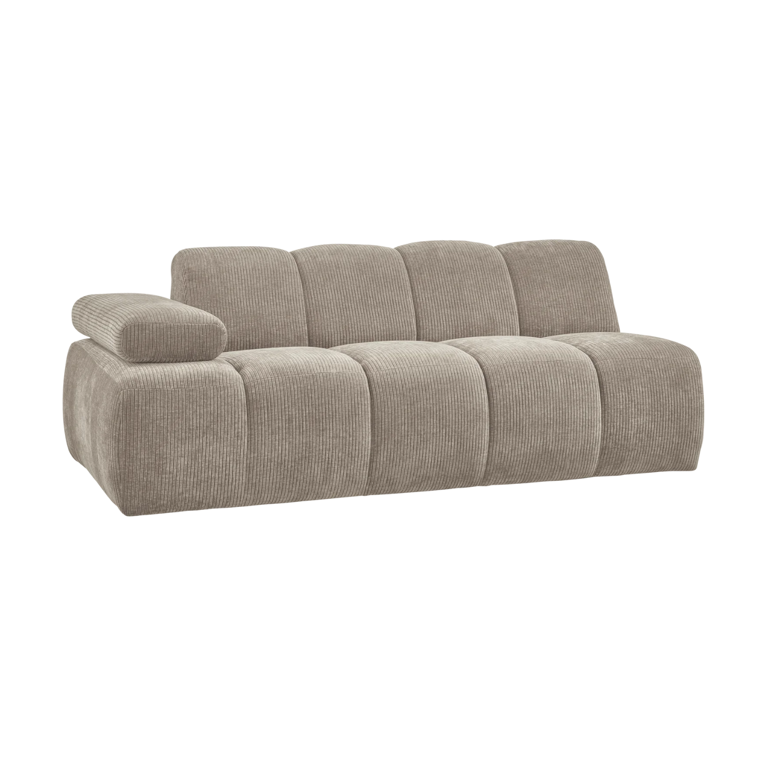 Sofa modułowa MOJO - element 2-osobowy lewostronny ciemny piaskowy sztruks – Woood