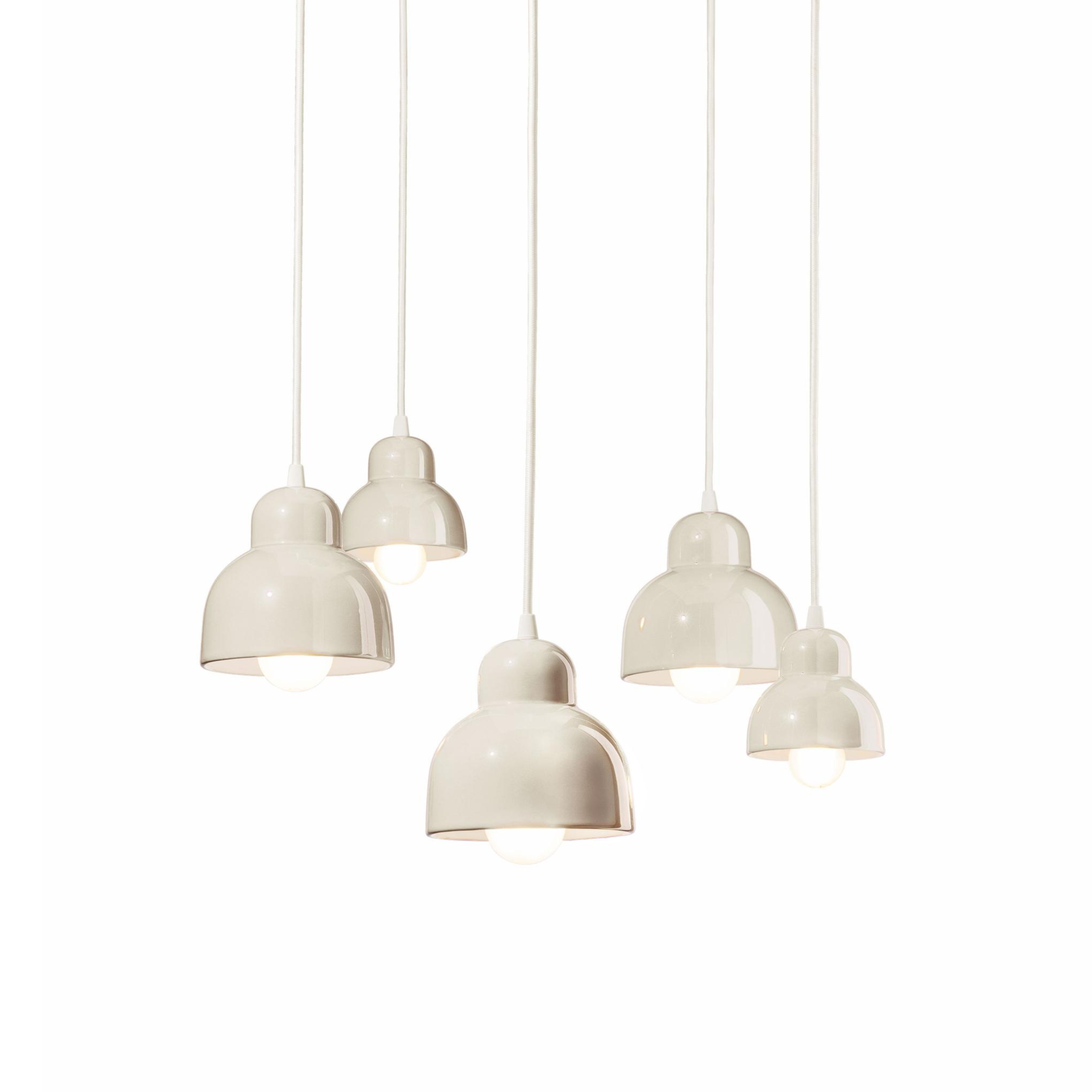 Keramischer Kronleuchter BERIMBAU creme