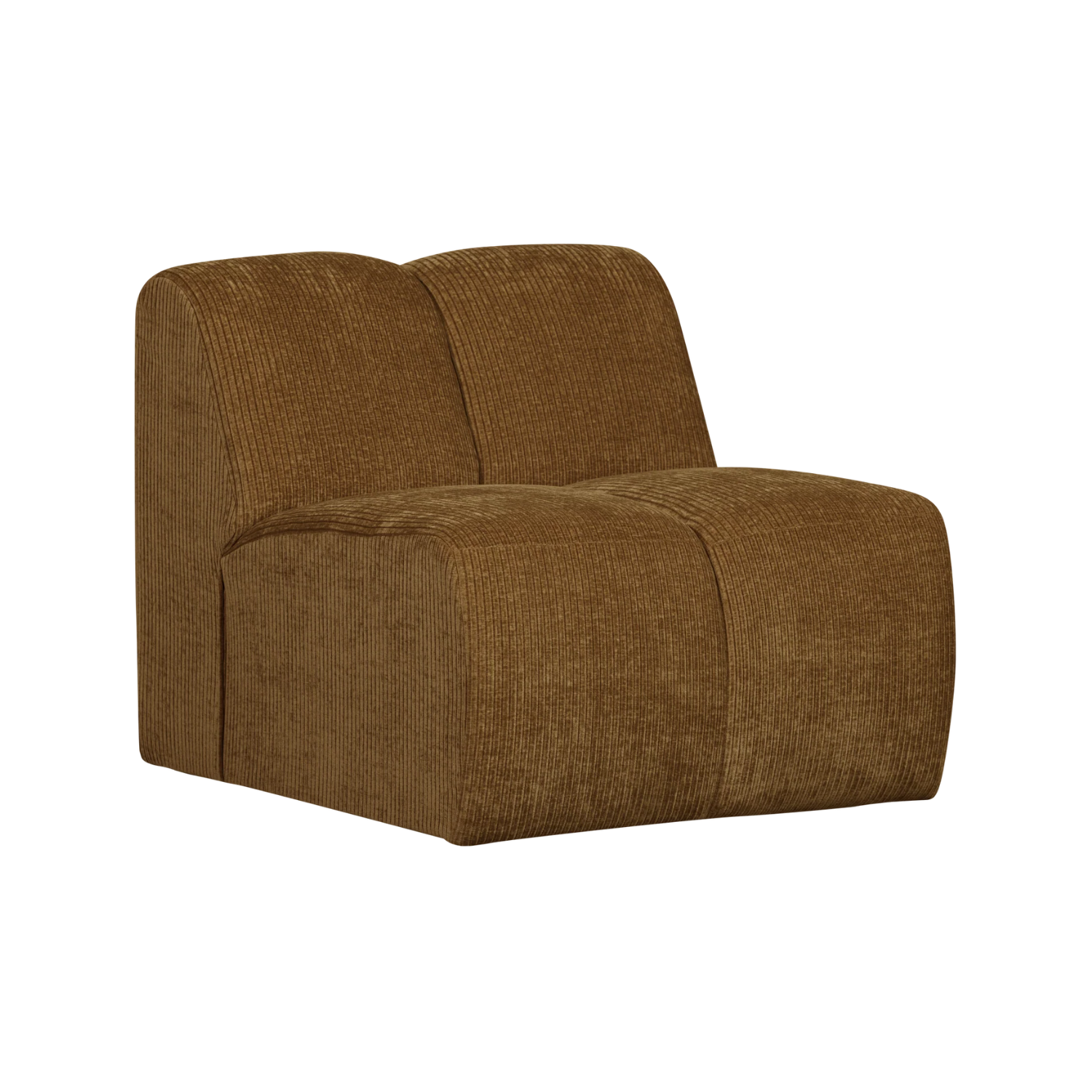 Modulares Sofa MOJO - 1-sitziges Element in dunklem Honigcord