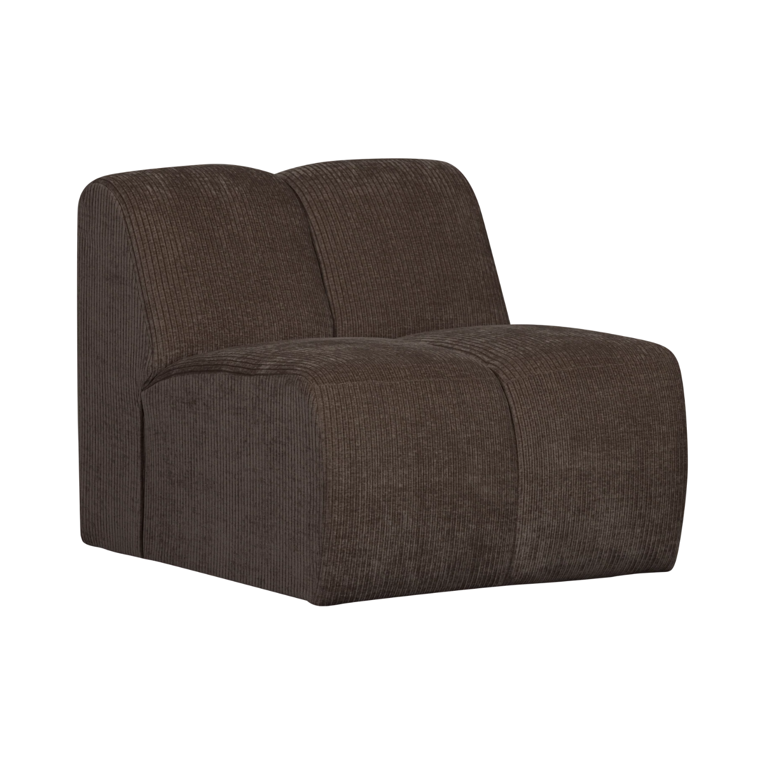 MOJO modular sofa - single seat element in dark brown corduroy