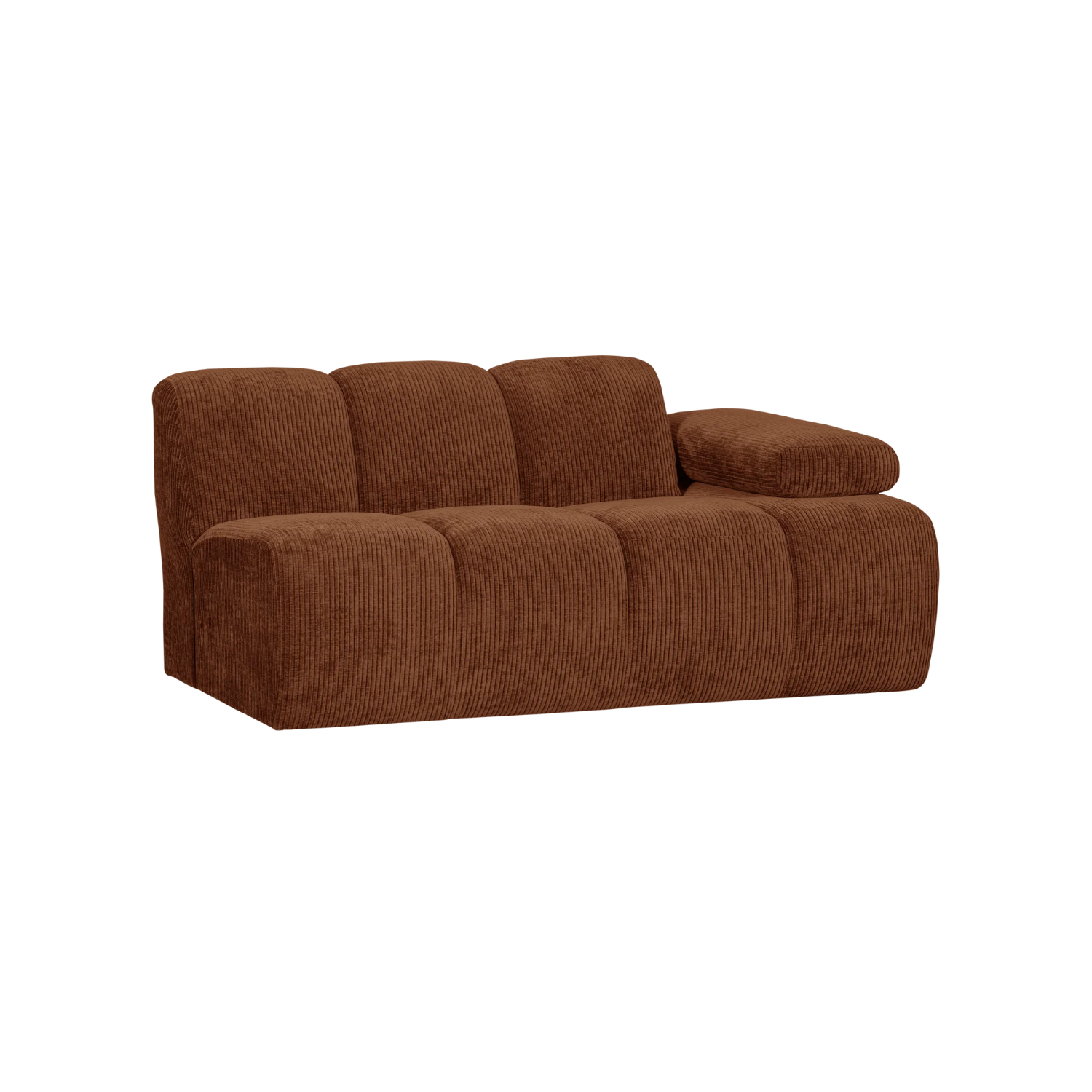 MOJO Modular Sofa - Right-Hand 1.5-Seater in Rusty Brown Corduroy