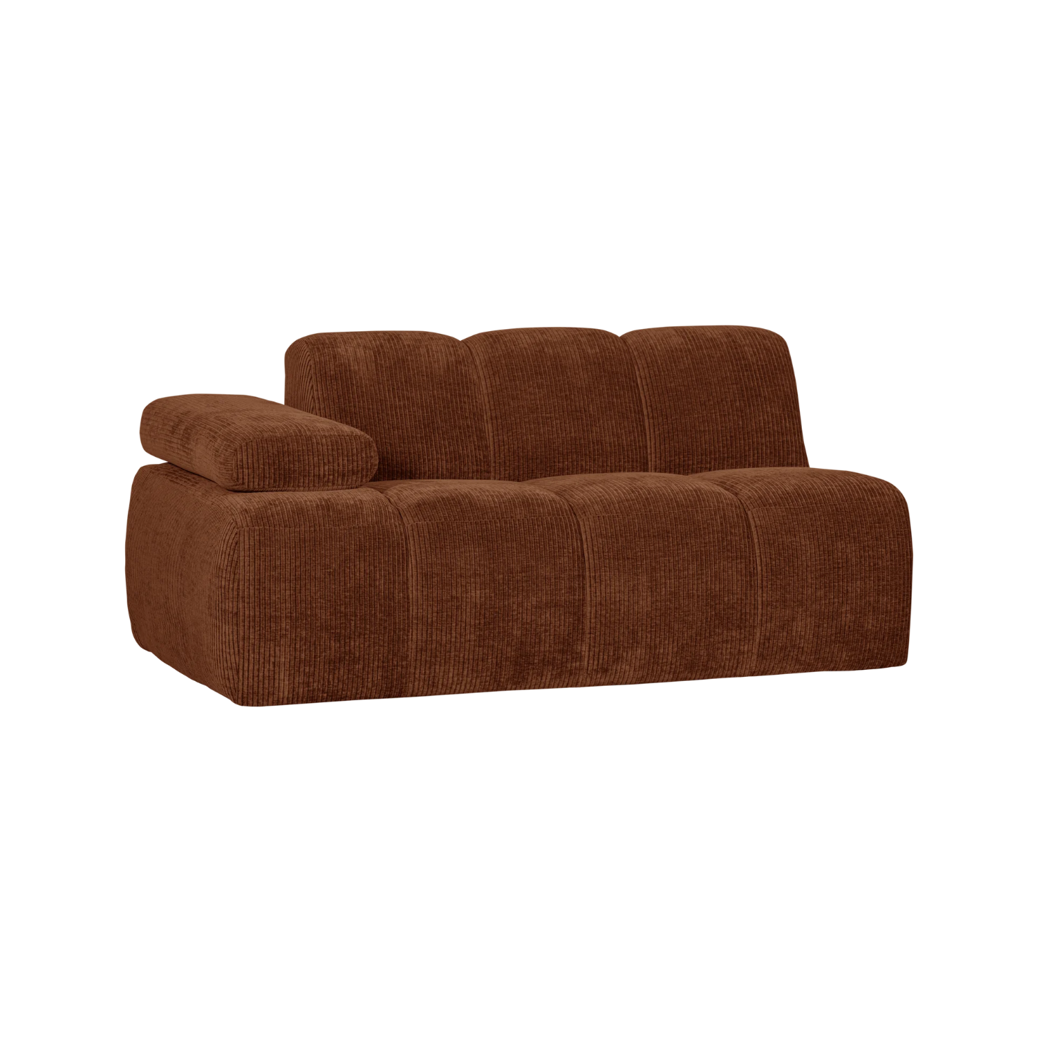 MOJO Modular Sofa - 1.5-Seater Left-Arm Rusty Brown Corduroy