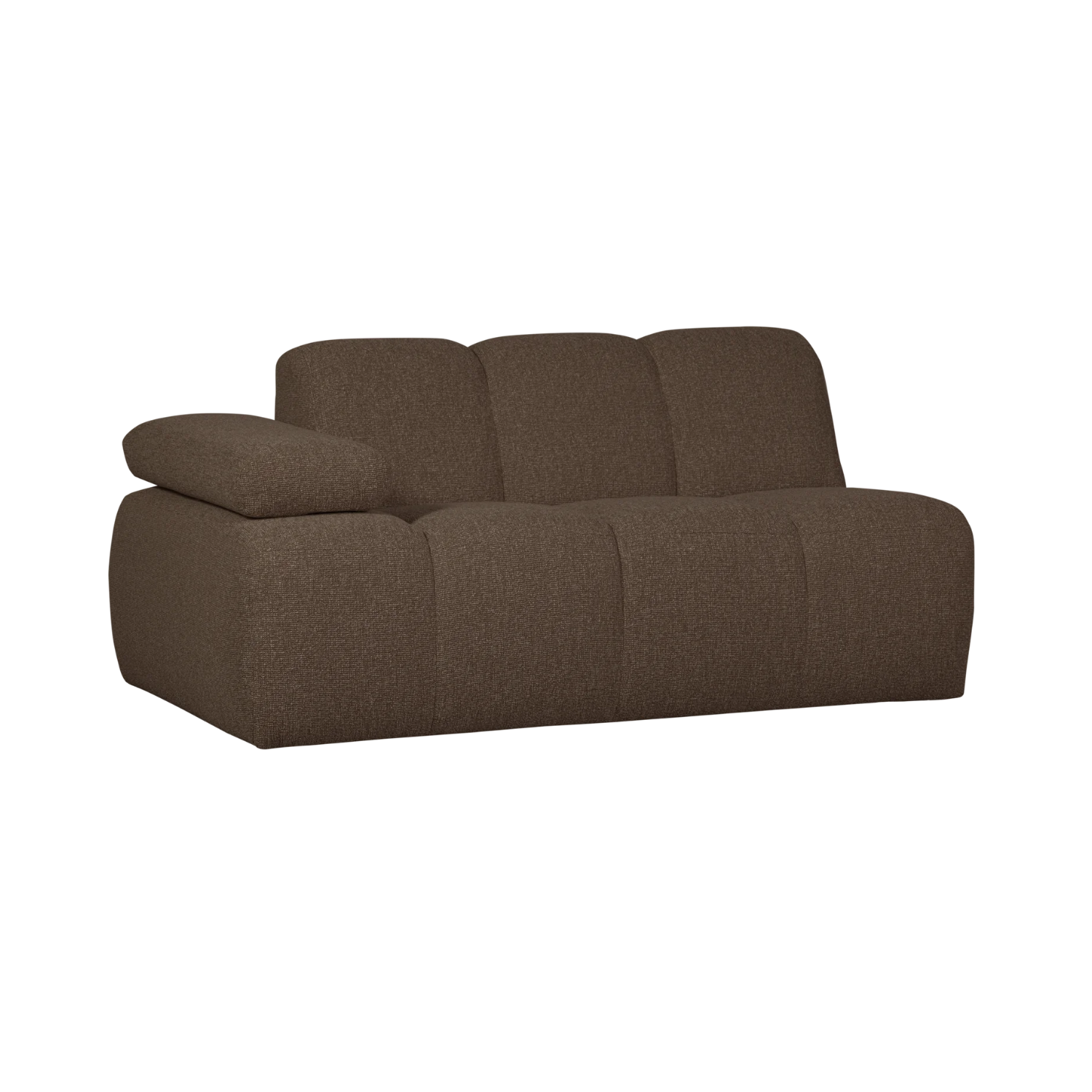 MOJO modular sofa - 1.5-seater left-sided dark brown bouclé element