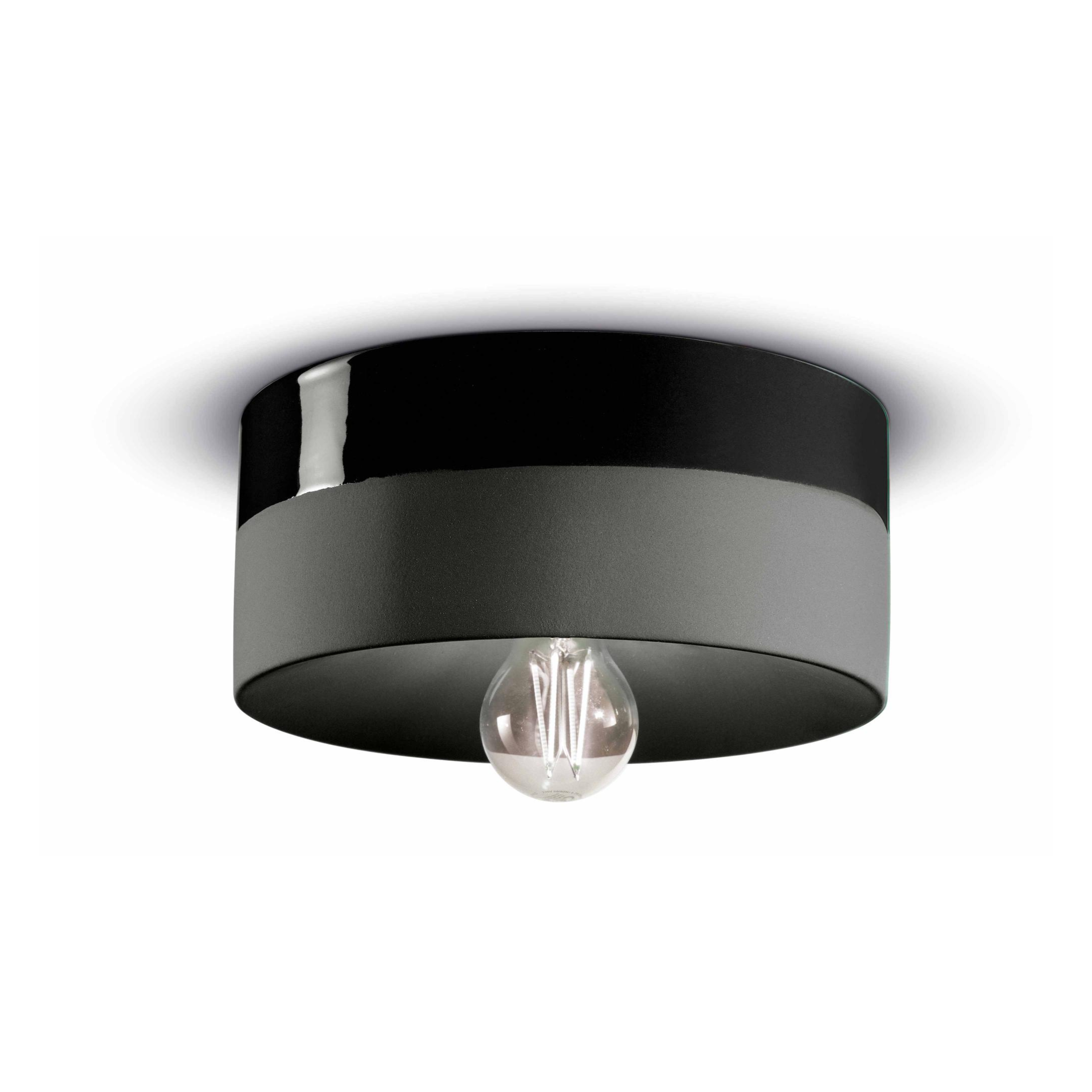 Zwarte keramische wandlamp PI