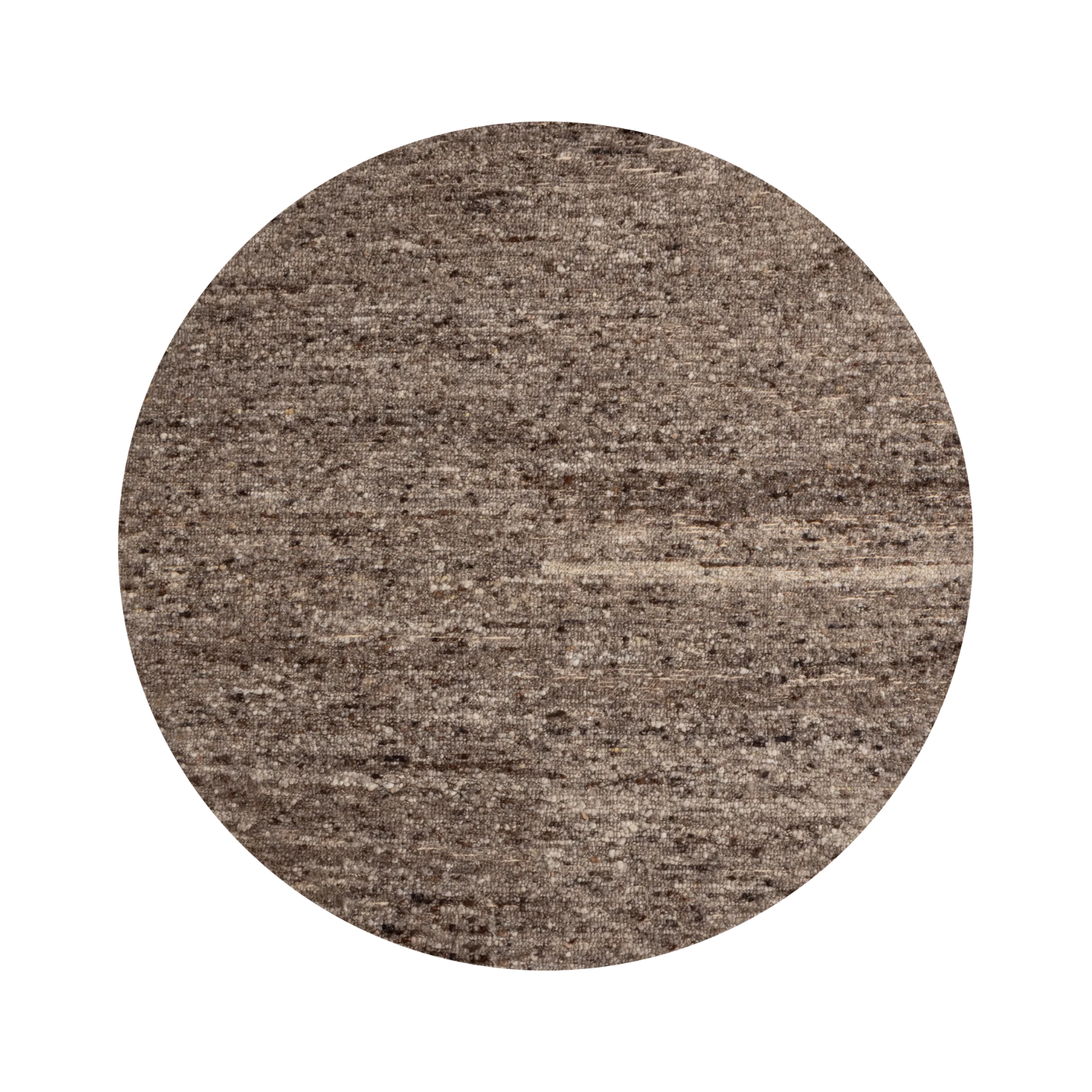 Ronde vloerkleed EFIA bruin gemêleerd met lange haren