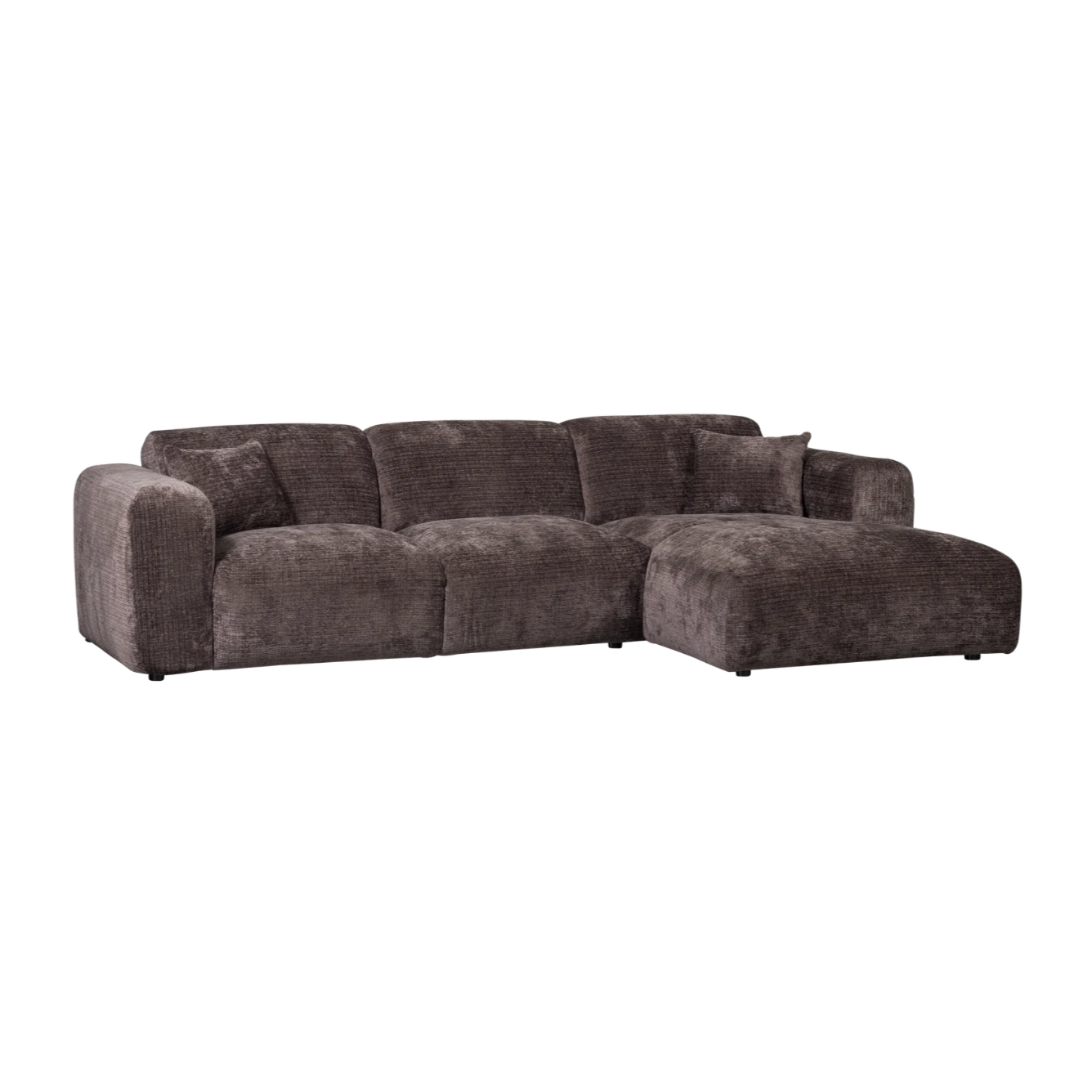 Right-facing modular CLOUD corner sofa in brown