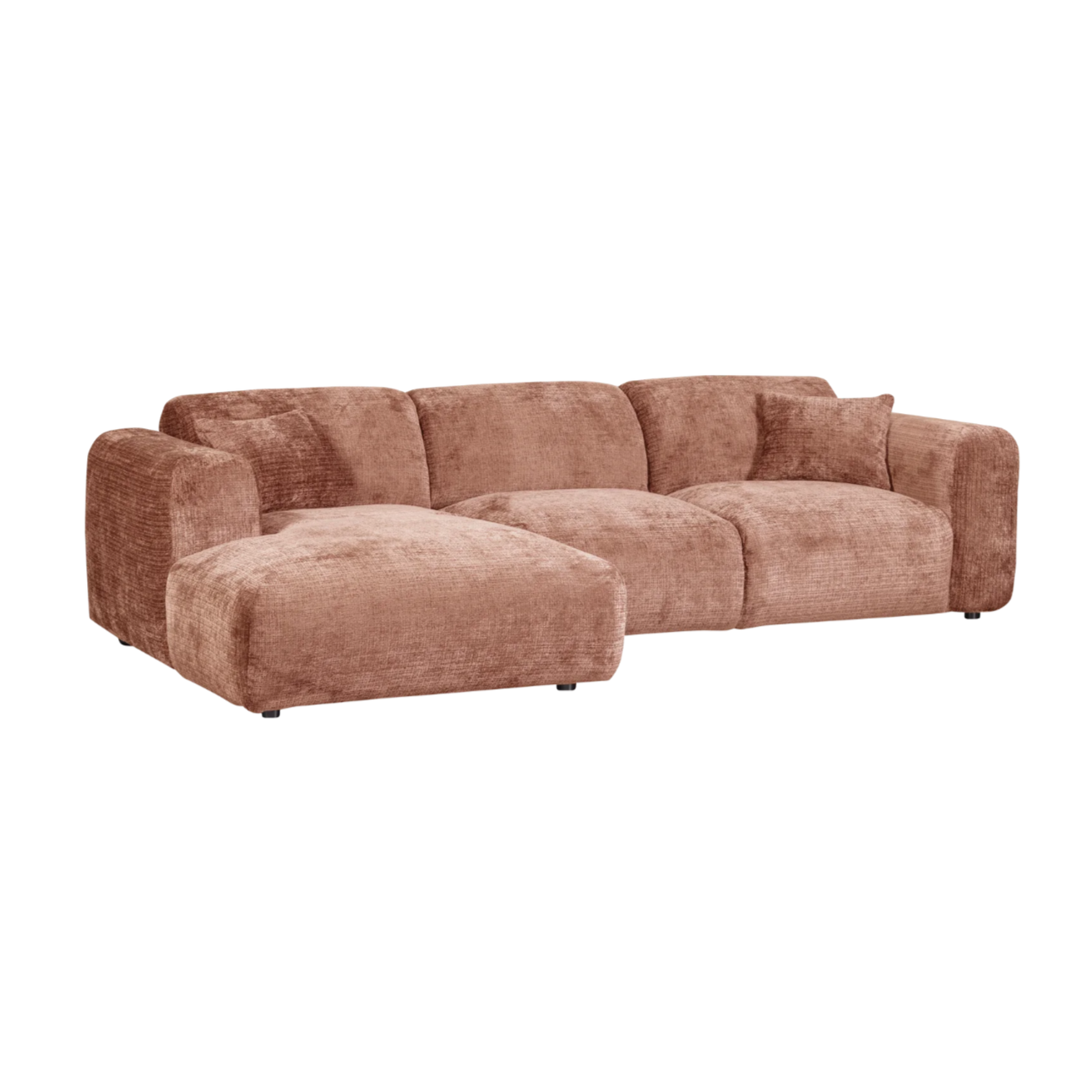 Modularer linksseitiger Ecksofa CLOUD Terrakotta