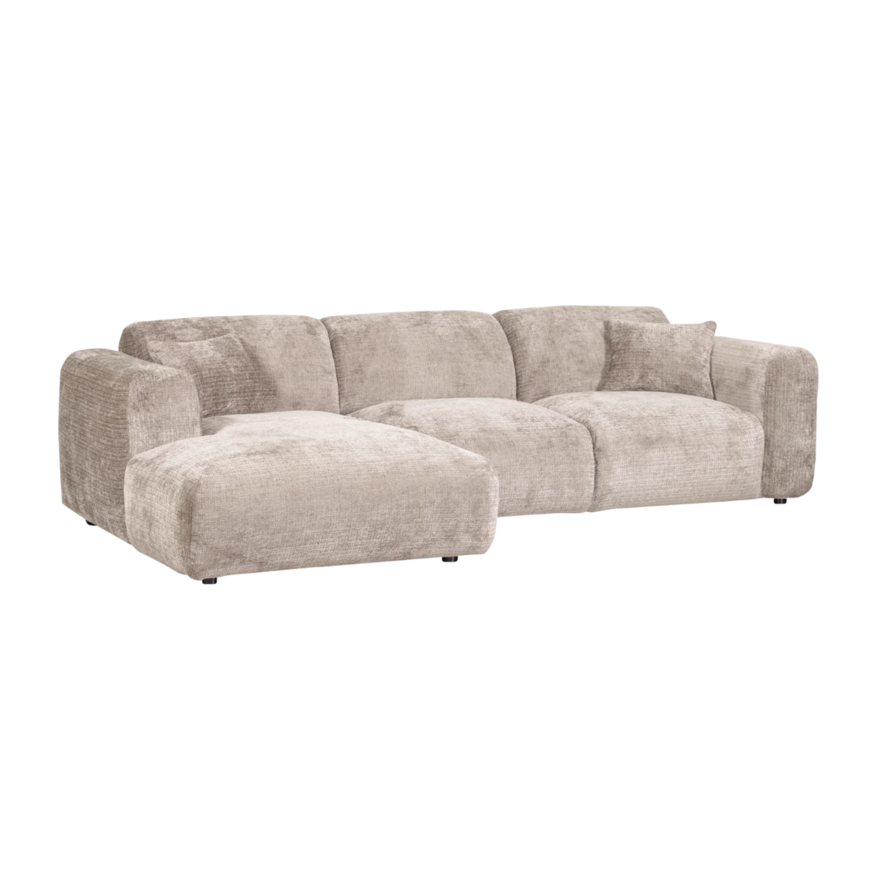 Left-facing modular CLOUD corner sofa in beige