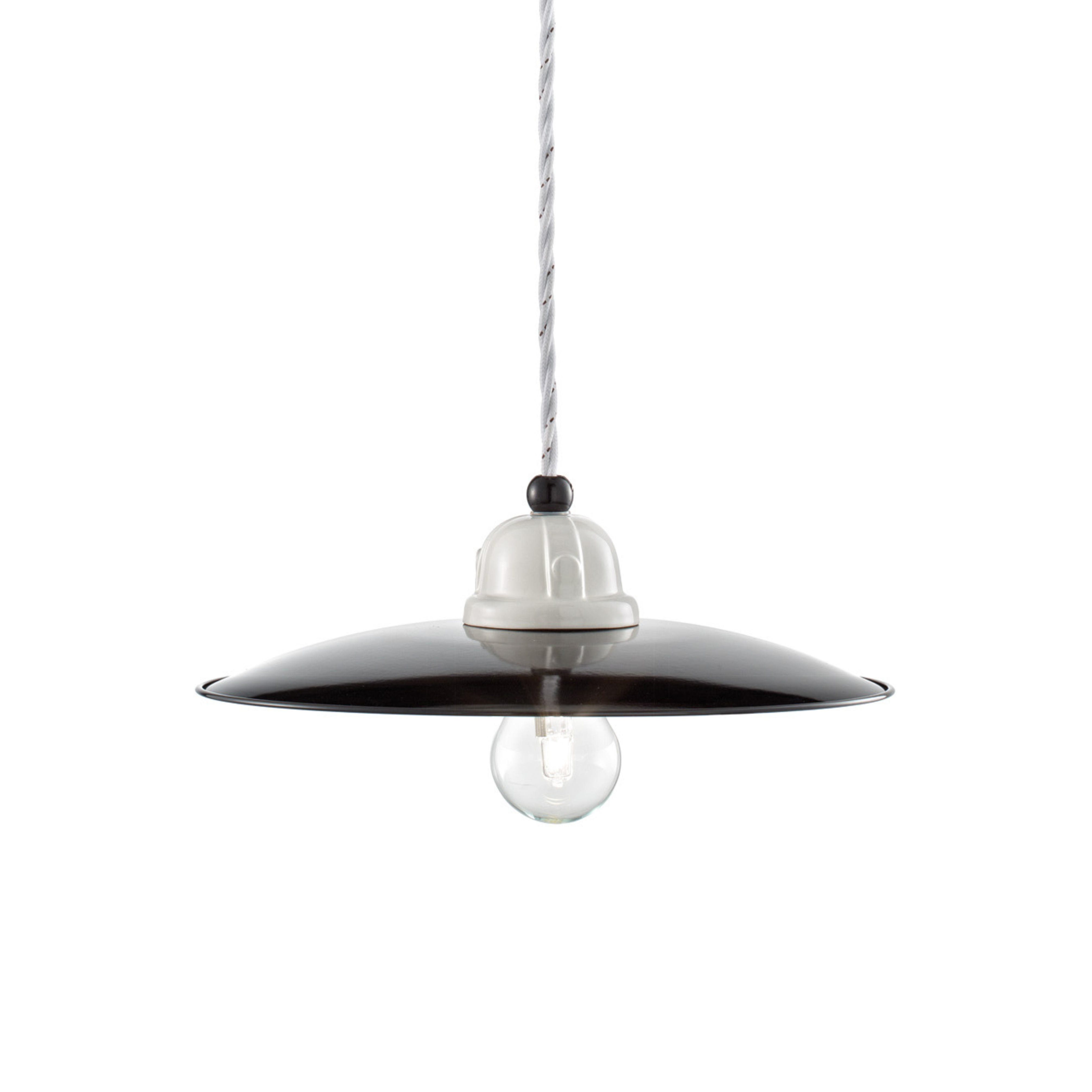 Hanglamp keramisch B&W zwart-wit