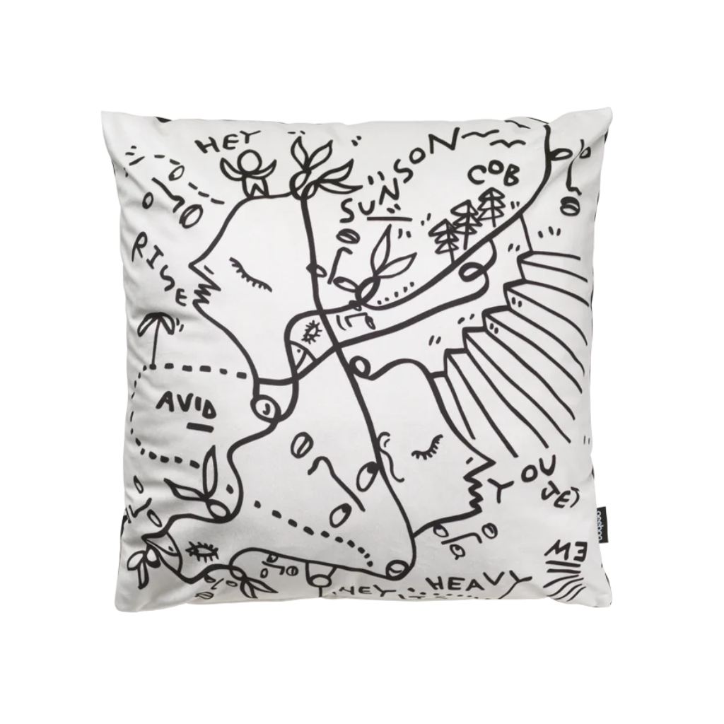 Tweekleurige kussen ENERGETIC EXPRESSIONS wit met zwart