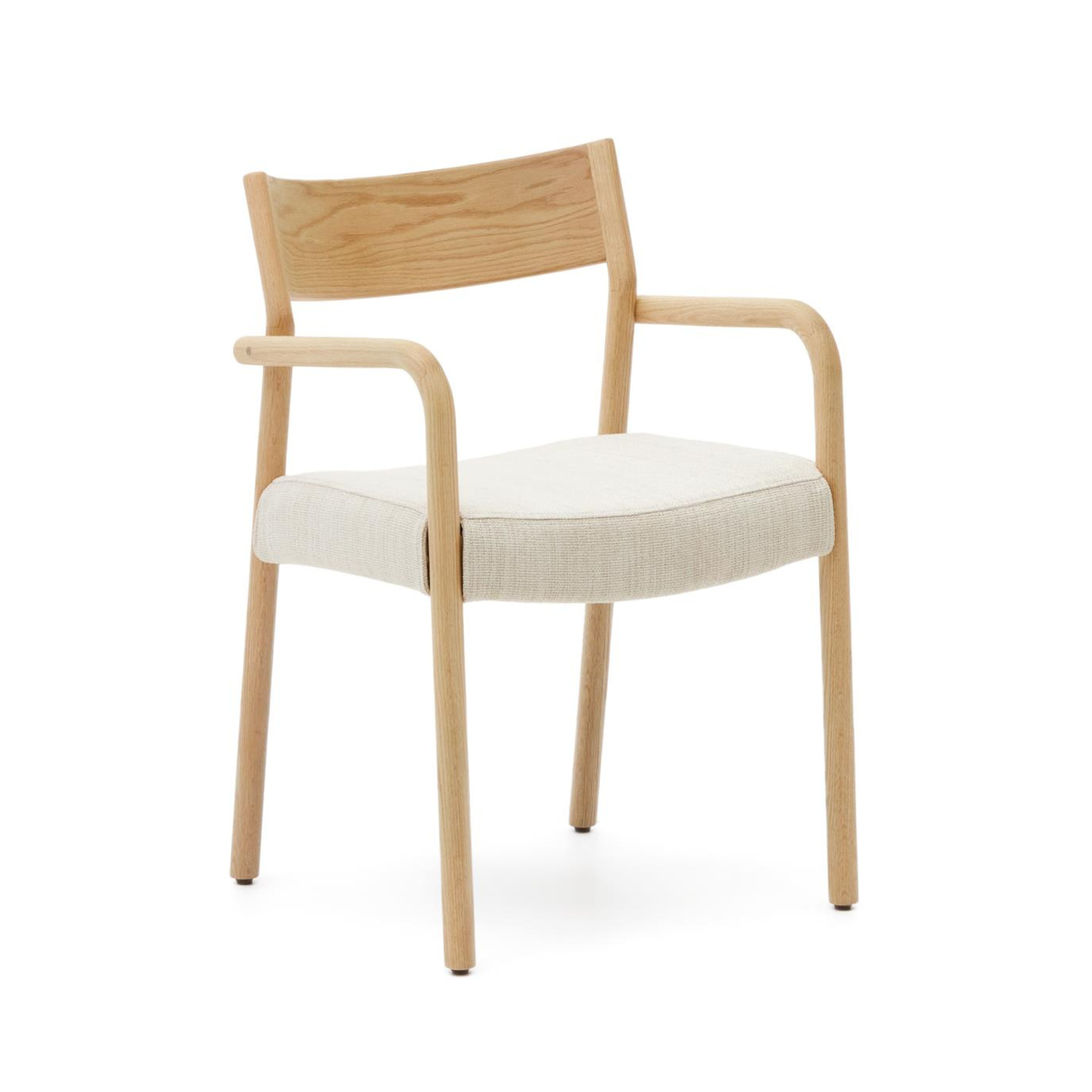 Stoel FALCONERA beige chenille met eiken basis