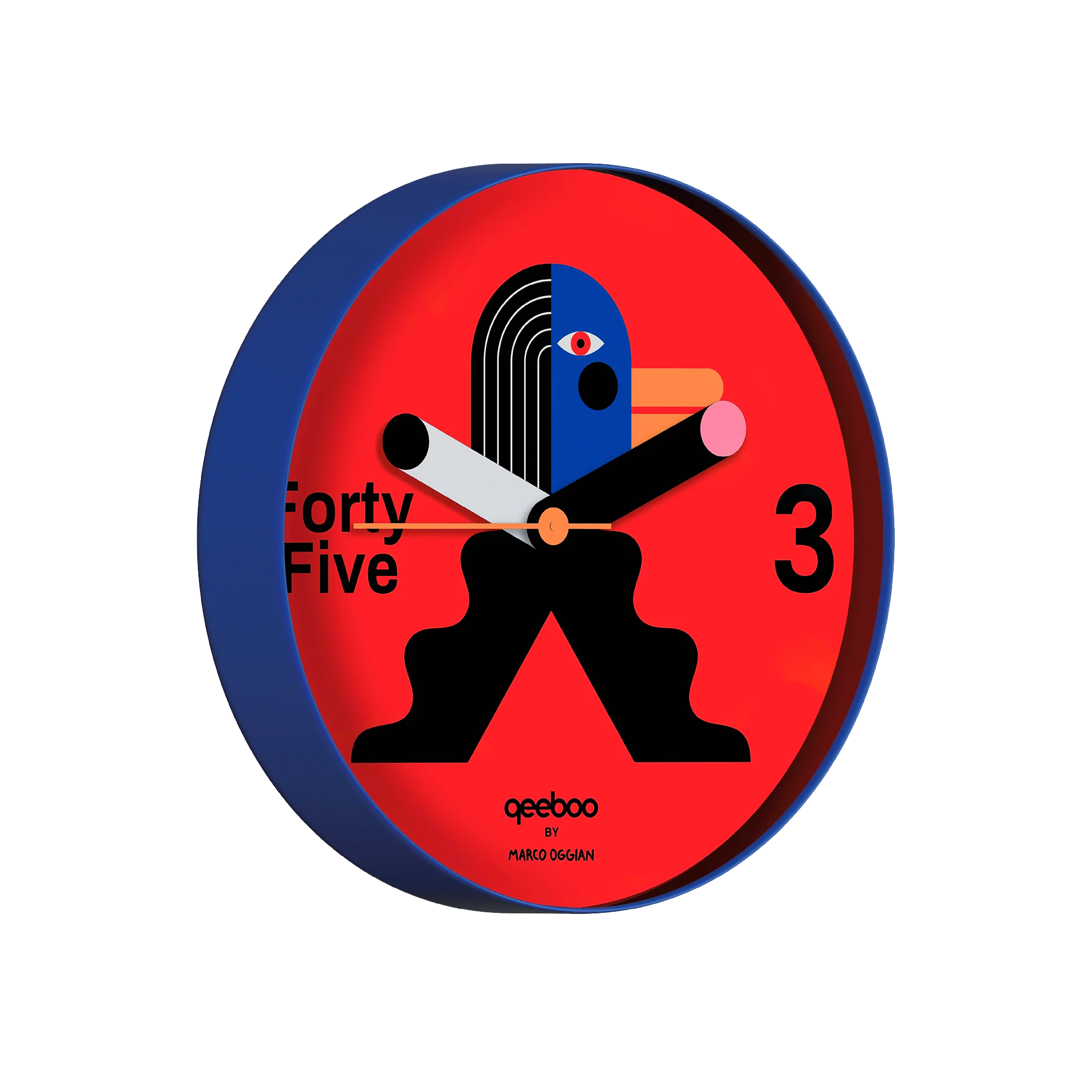 Wandklok JOE QUACK rood