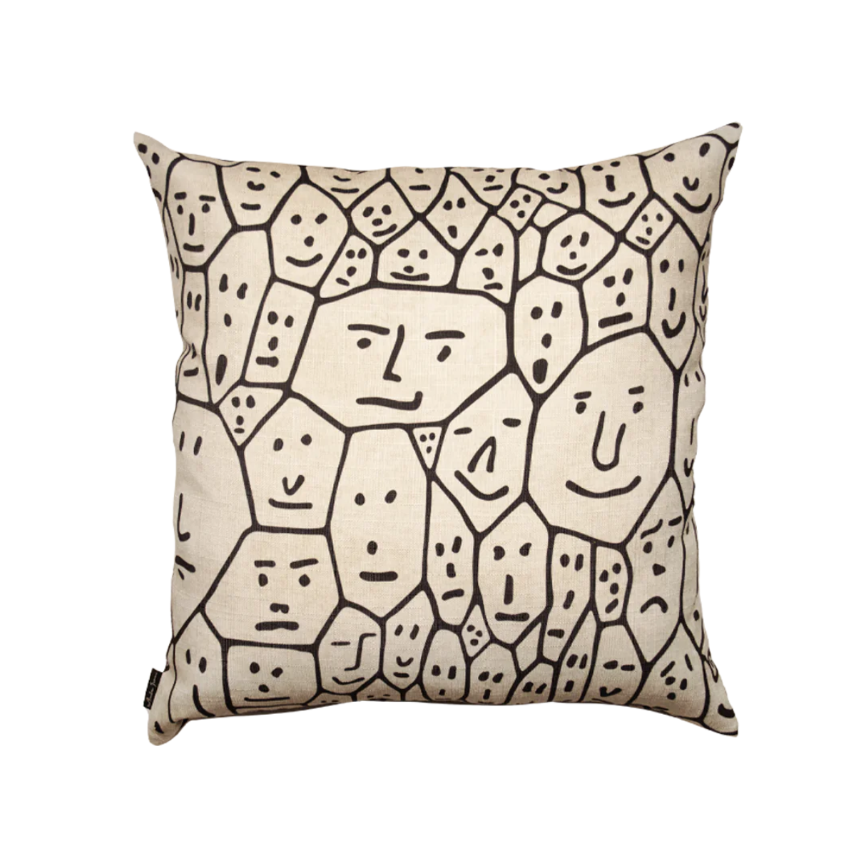 Reversible cushion PEOPLE beige-black