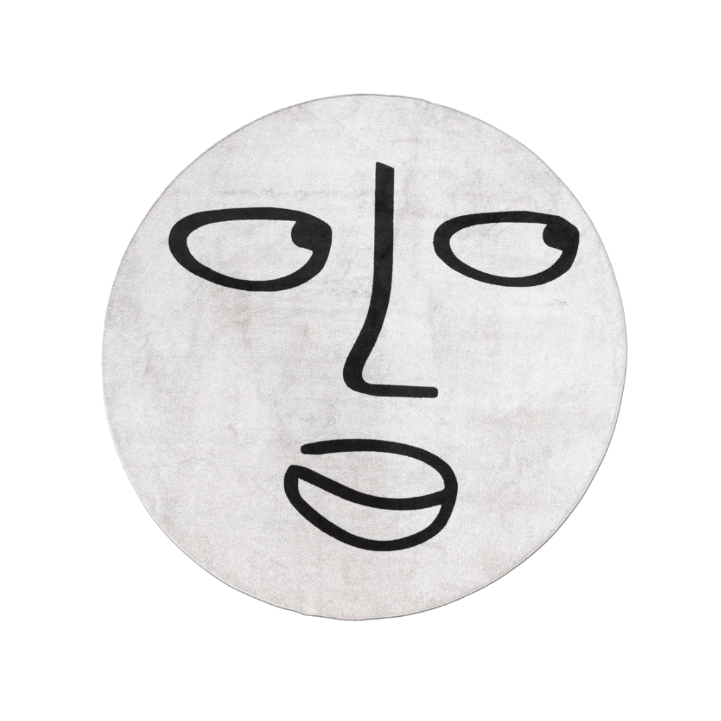 Runder Teppich SILENT MOON weiß