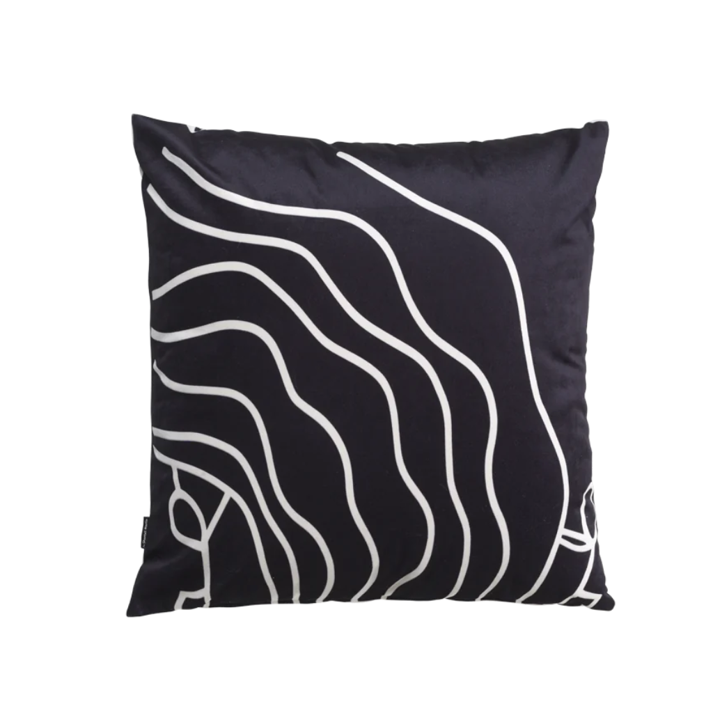 Tweekleurige kussen SILENT SHADOWS zwart-wit