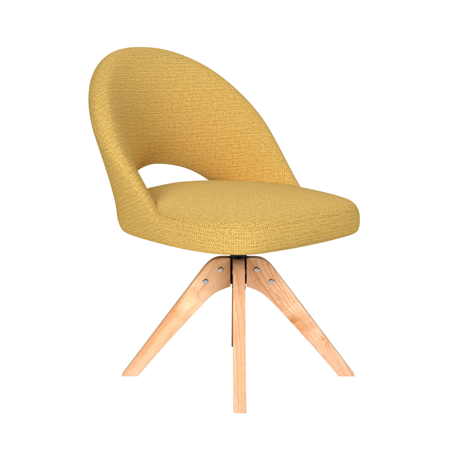 Drehstuhl MICK gelb mit Holzfuß
