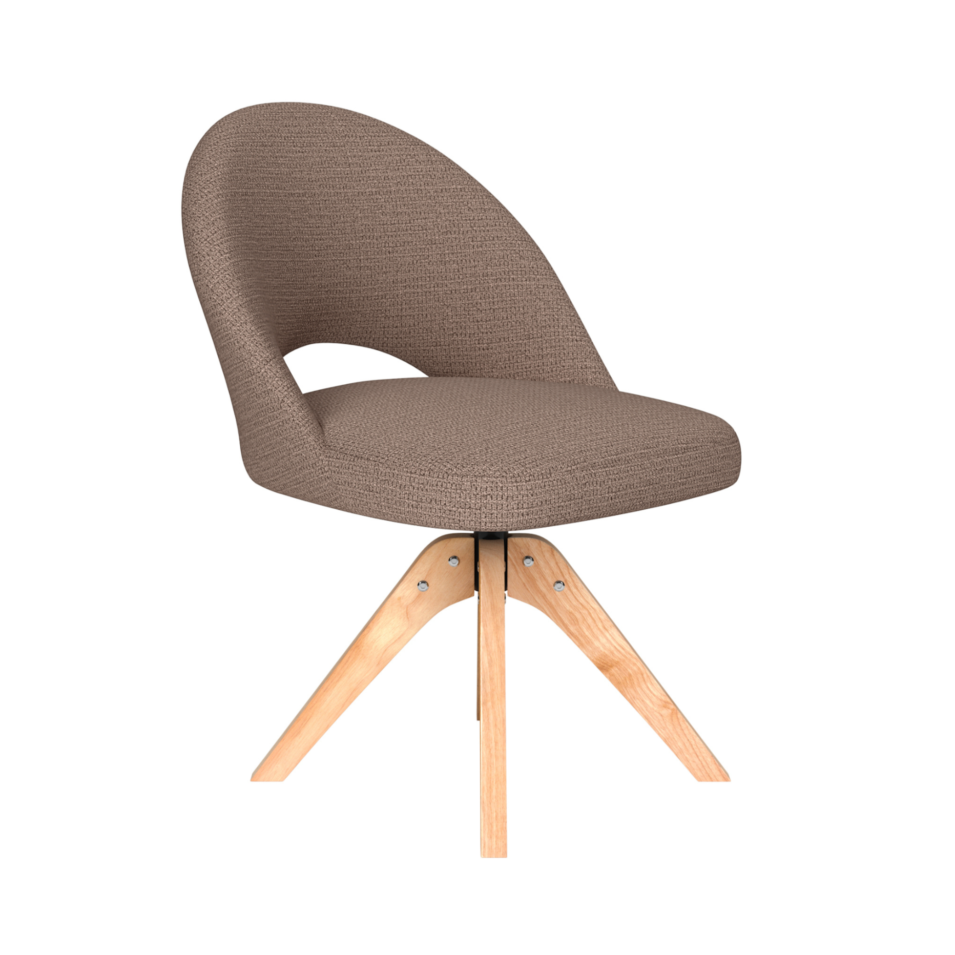 Draaistoel MICK taupe met houten basis