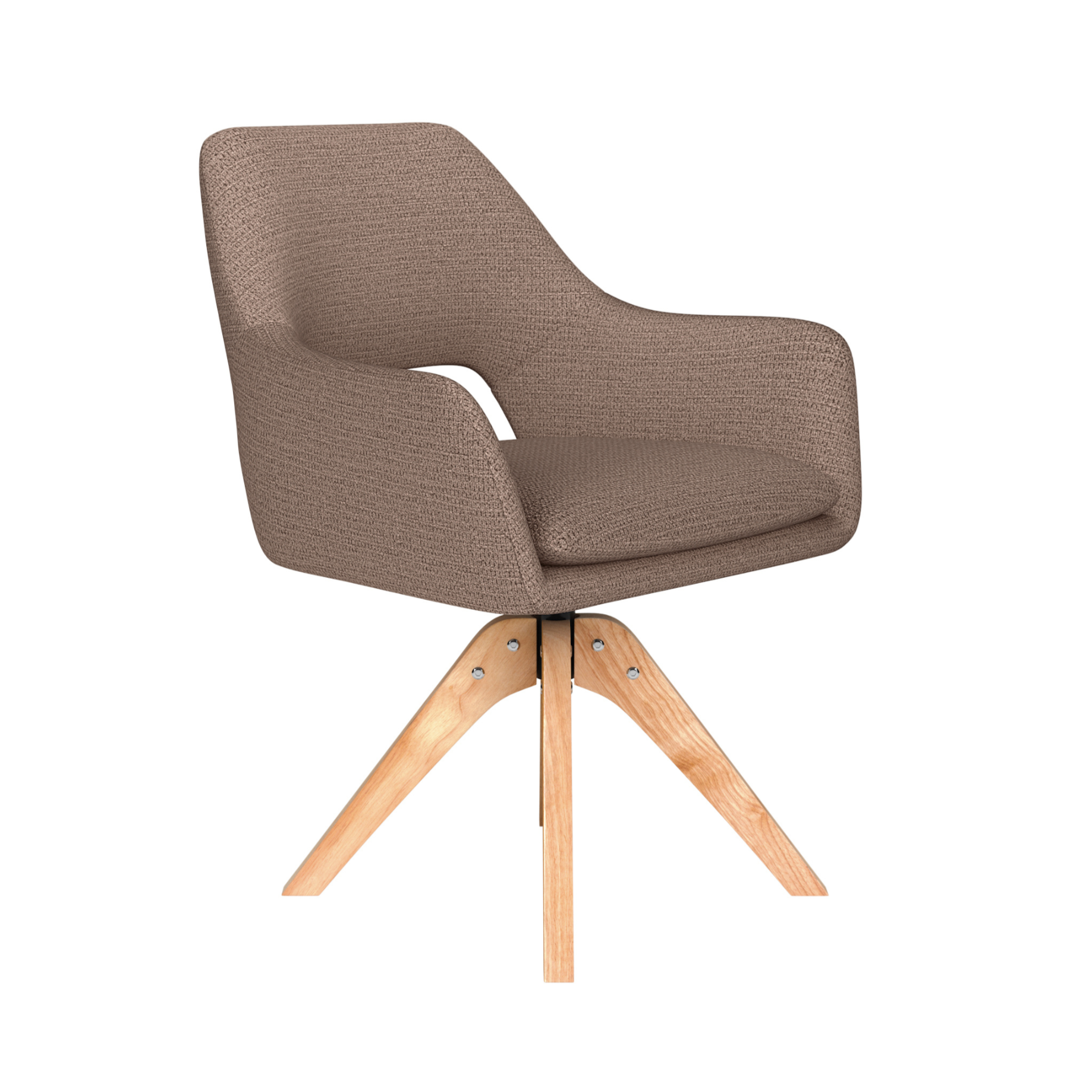Draaistoel MOS taupe met houten basis
