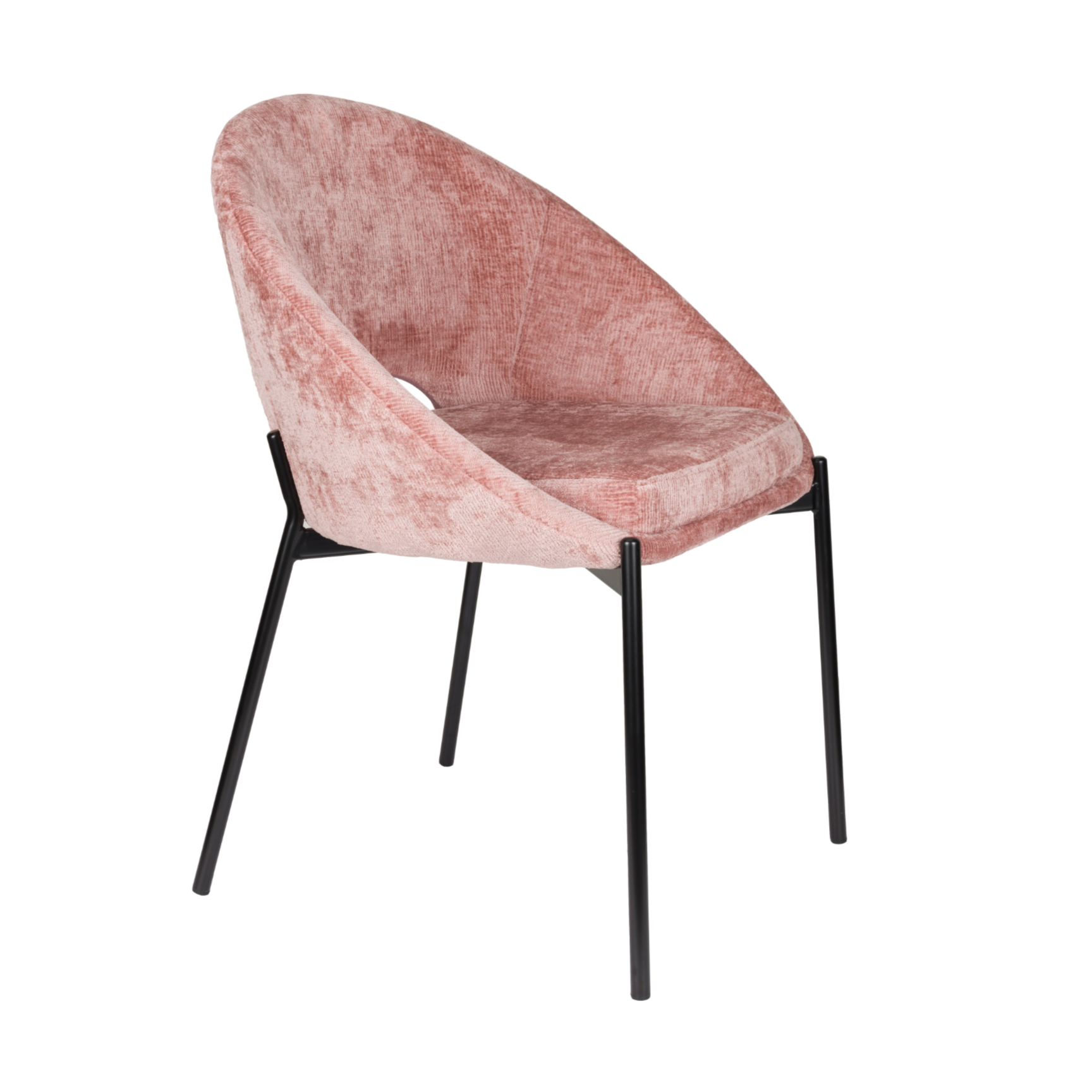 Stoel DANDO roze met zwarte basis