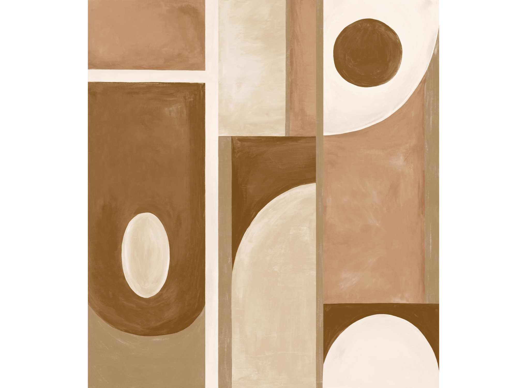 Mural with Abstract Pattern PICTURA Brown