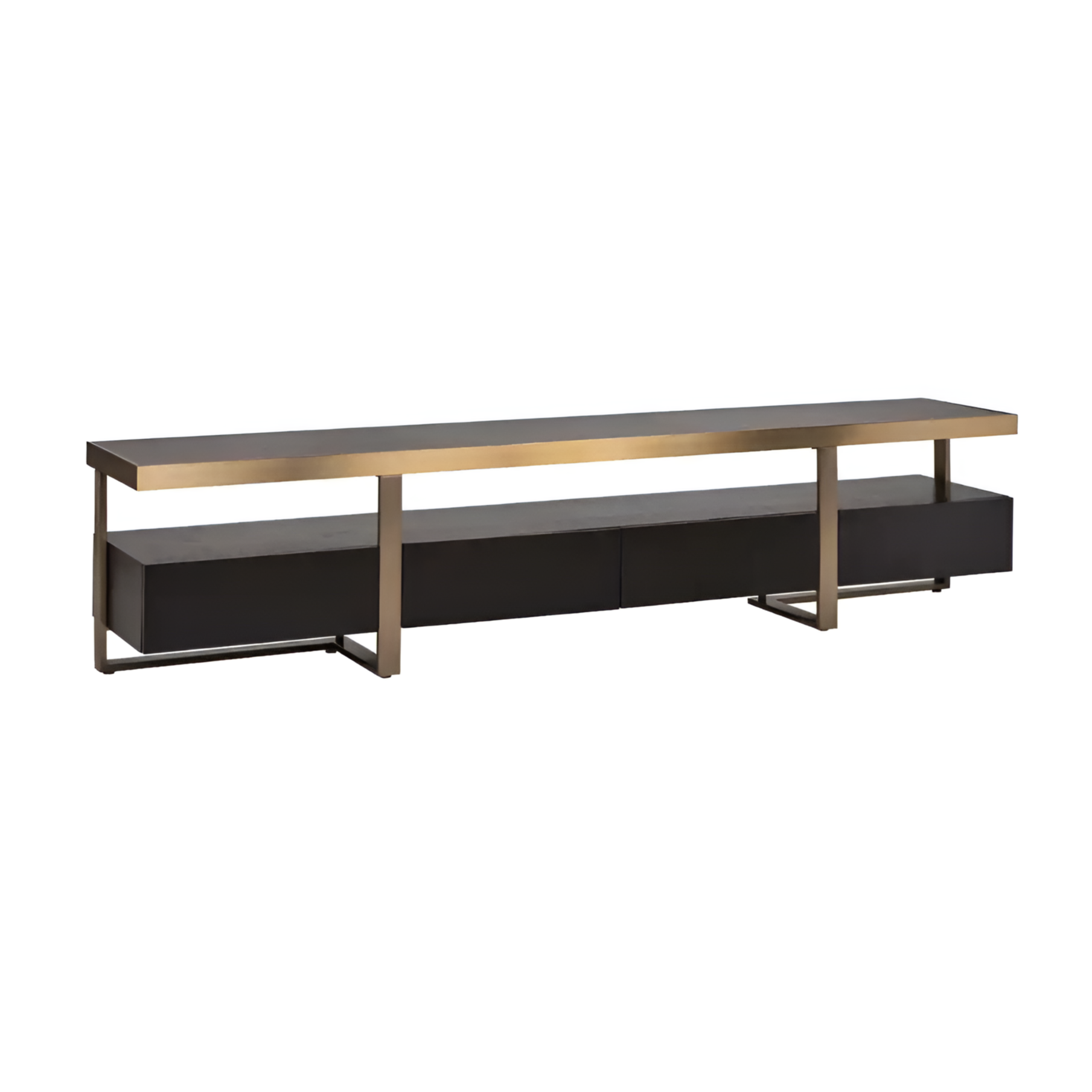 RTV-kast DIDDLEY zwart met messing afwerking