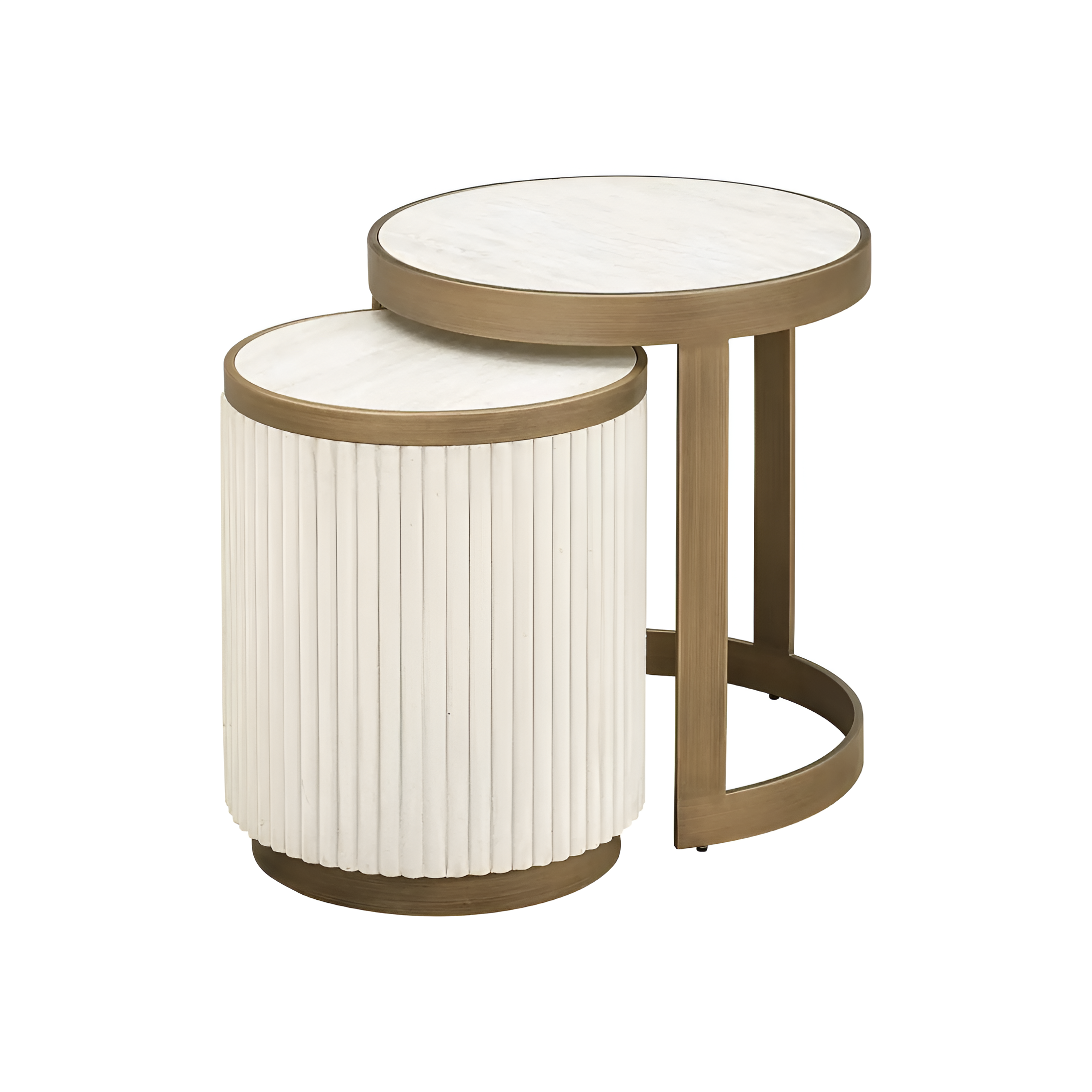 TIVOLI White Side Table Set with Gold