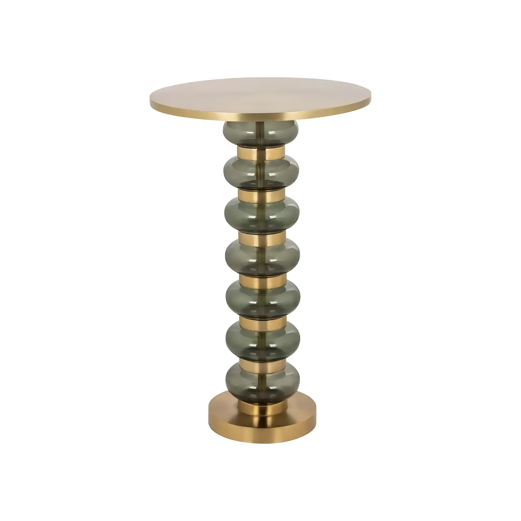 BOWIENE green side table with gold