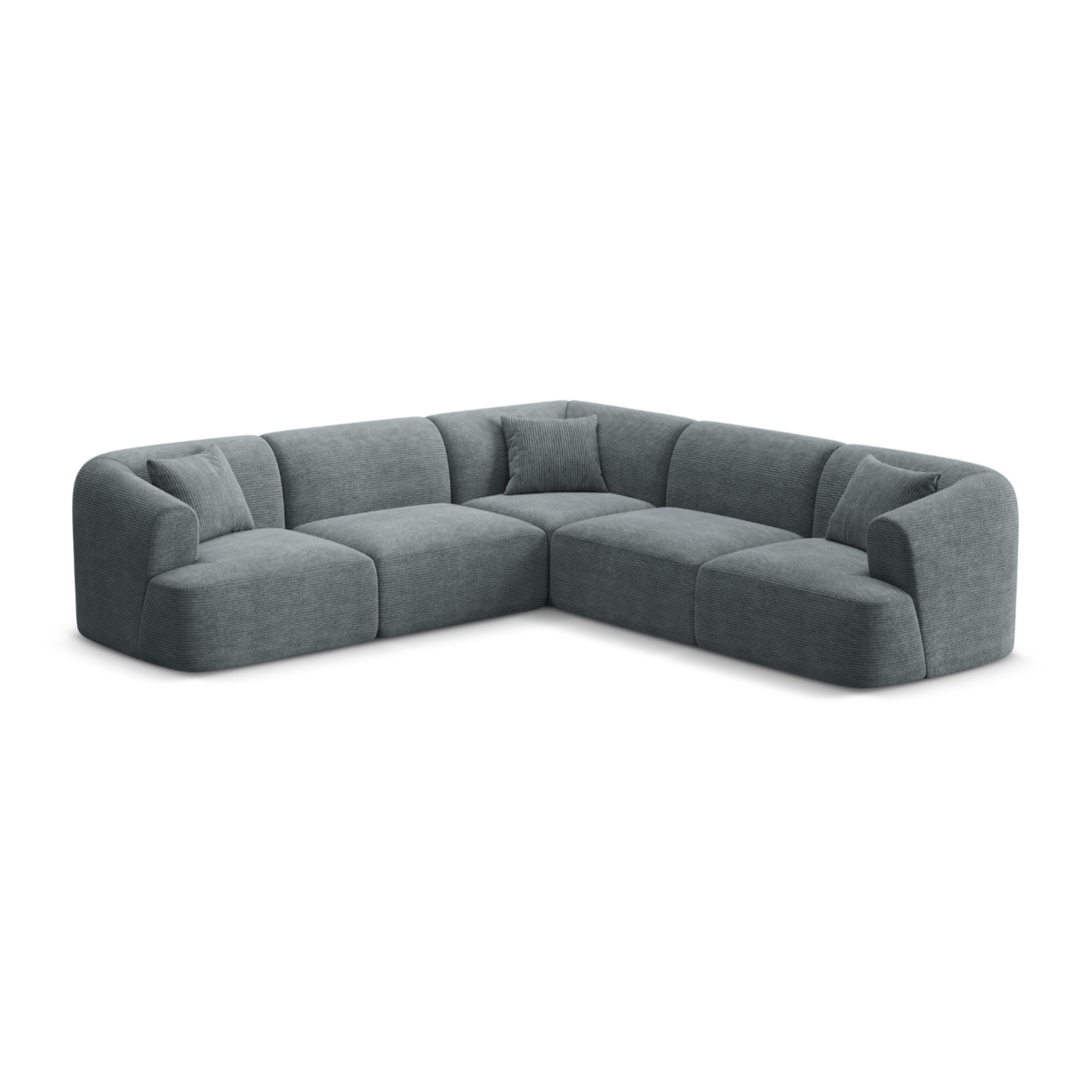 Symmetrical 4-Seater Sofa CAMPI Gray Corduroy