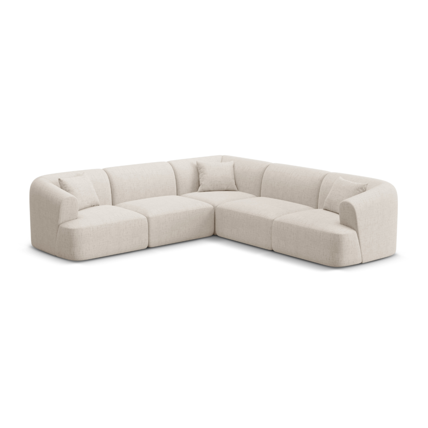 Symmetrical 4-Seater Sofa CAMPI Cream Chenille