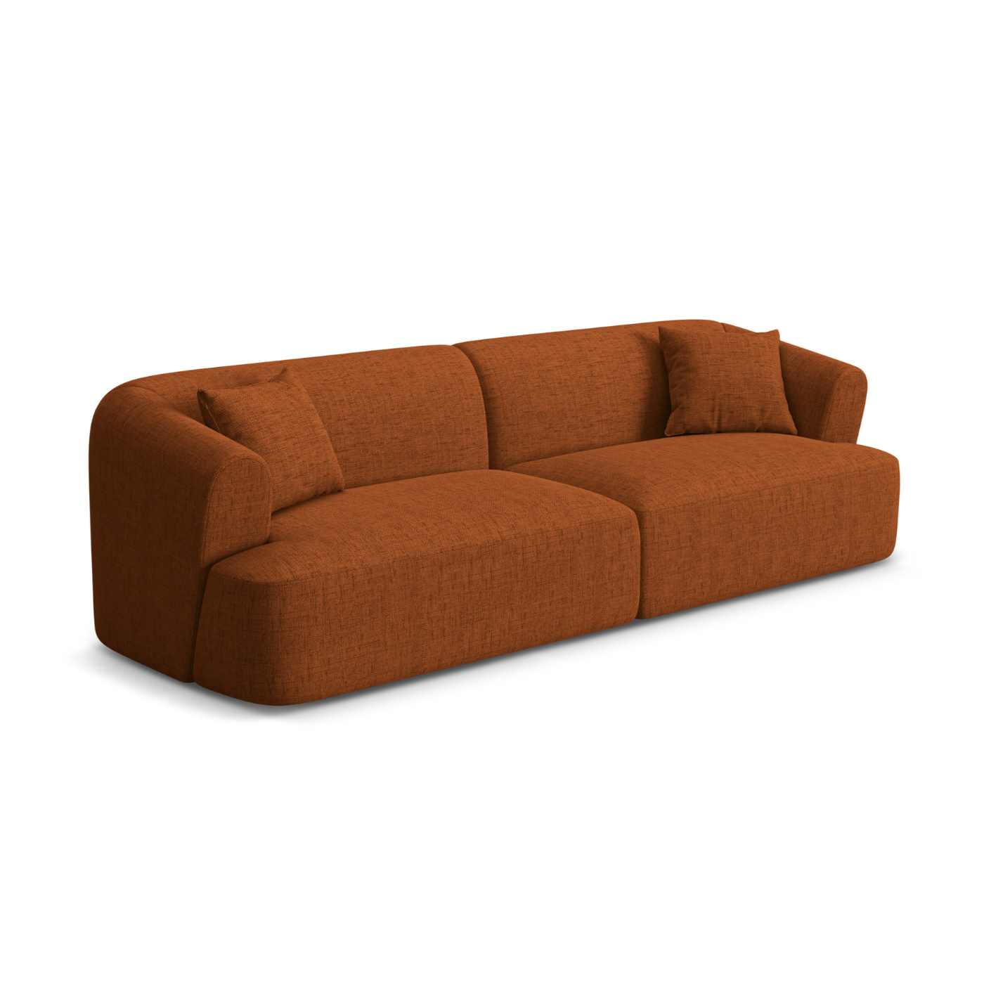 Sofa 4-sitzig CAMPI ziegelrot Chenille