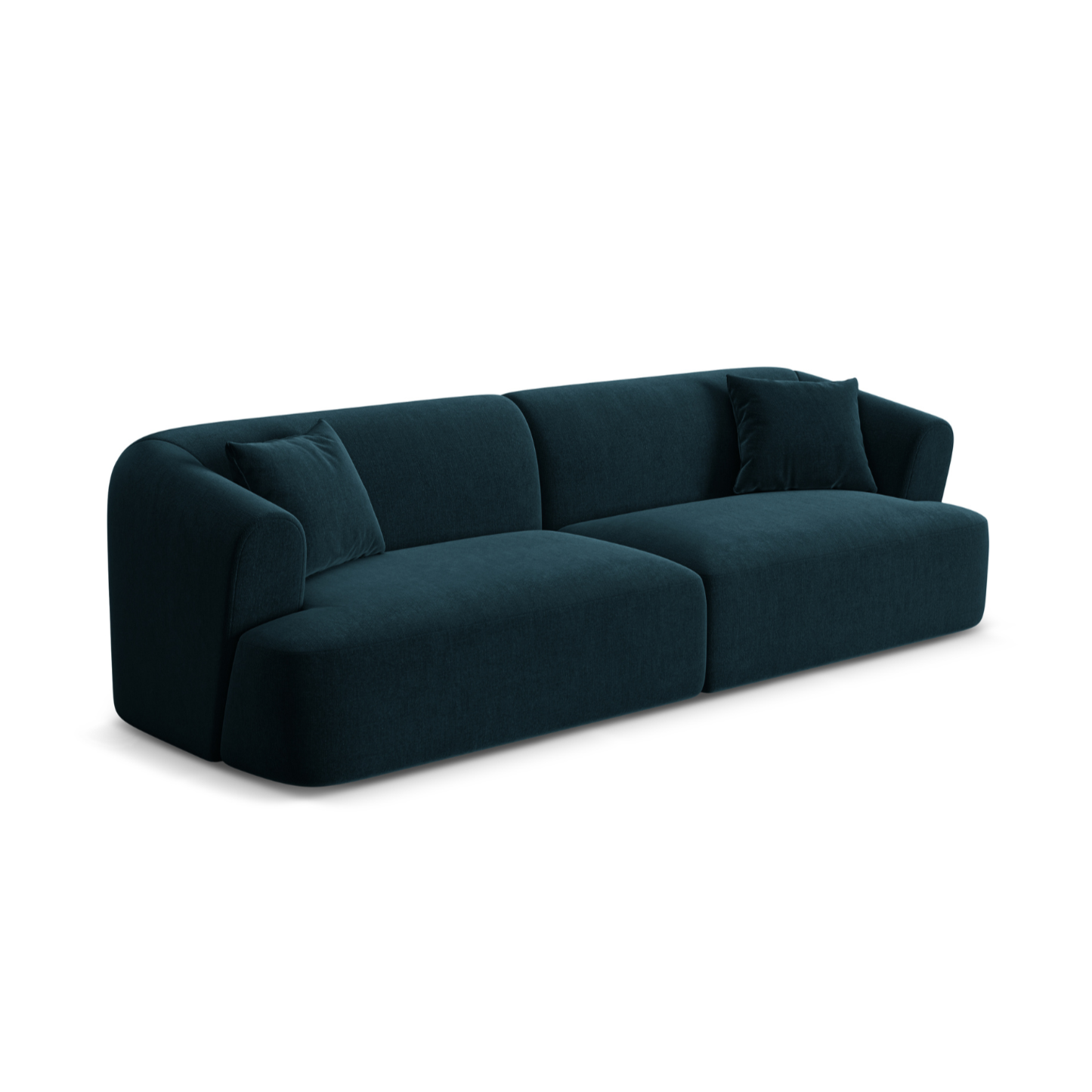 Sofa aksamitna 4-osobowa CAMPI petrol – Cosmopolitan Design