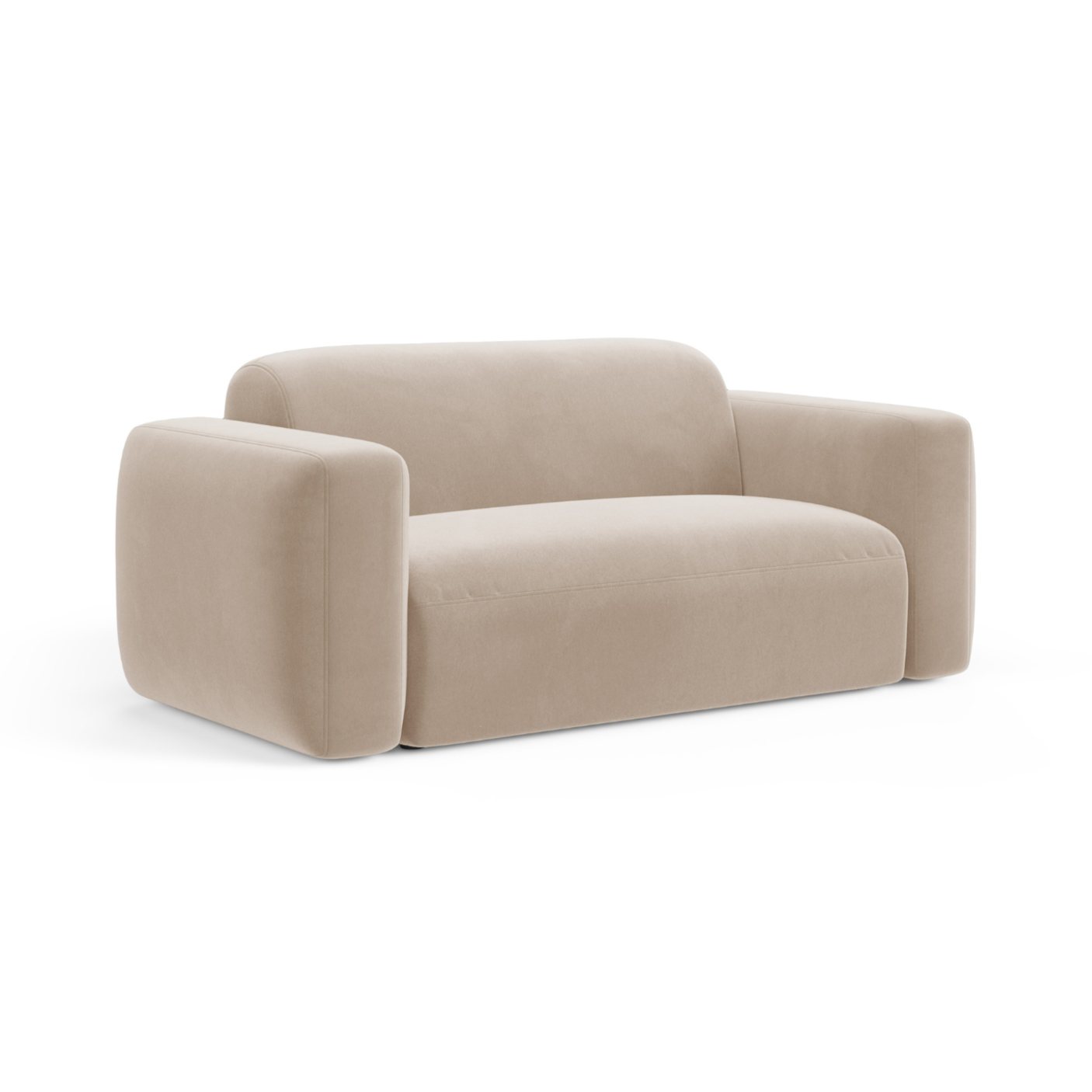 Sofa aksamitna 2-osobowa STRINO beżowy – Cosmopolitan Design