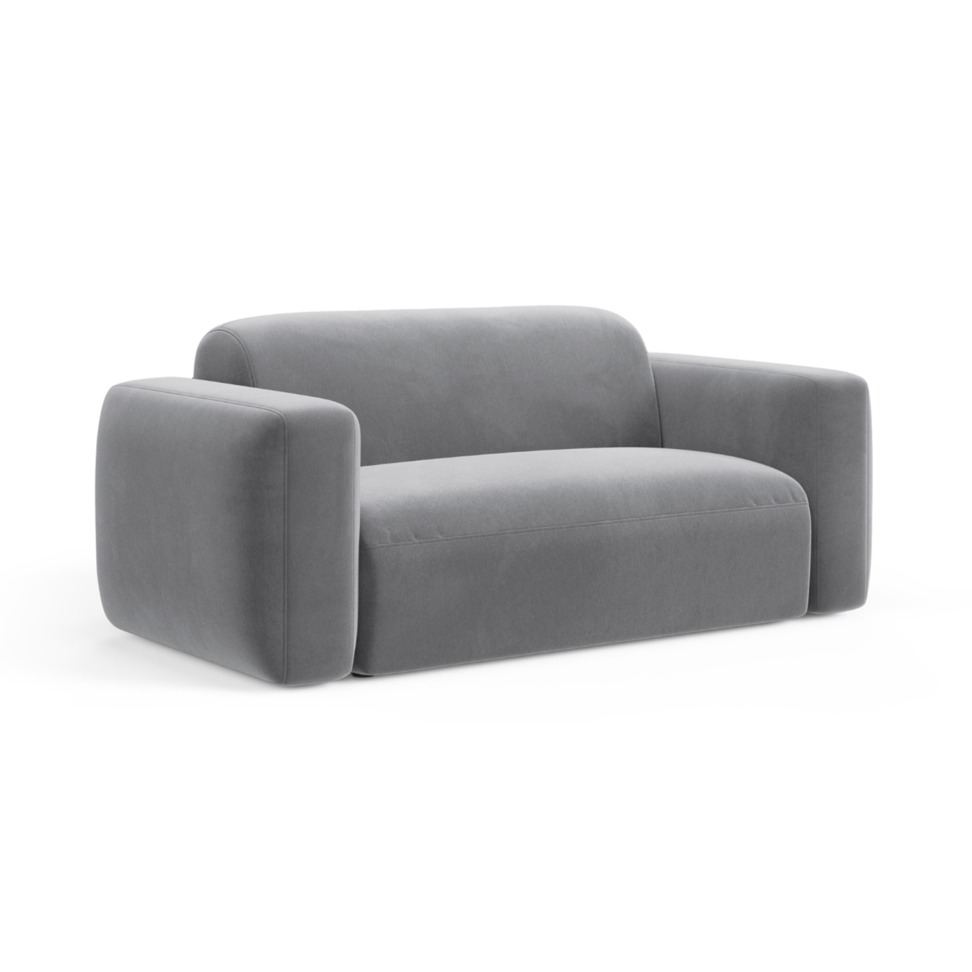 Grijze 2-zits fluwelen bank STRINO